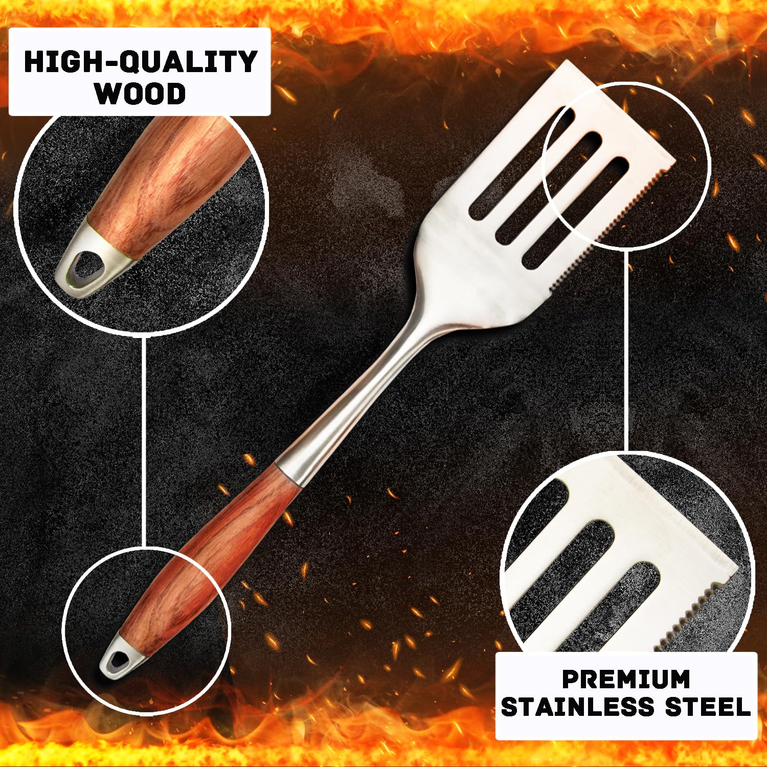 Accesorios para parrilla de barbacoa, juegos de herramientas para barbacoa, kit de accesorios de parrilla de lujo, juego de parrilla con funda, equipo de acero inoxidable de alta calidad, pinzas para