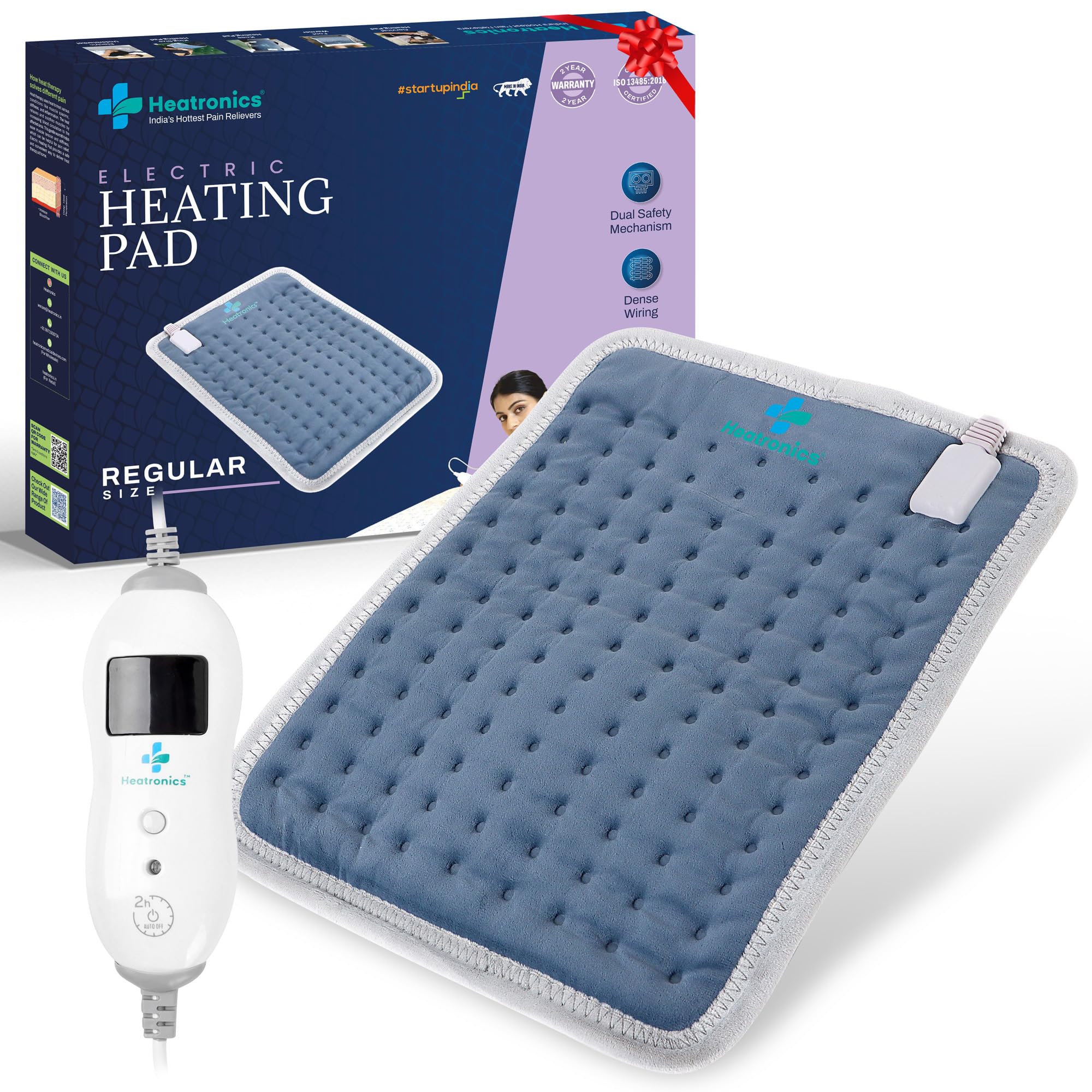 HEATRONICS® Heating Pad for Back Pain & Period Cramps | Regular Size | Digital | 2Hr Auto Cutoff | Electric Heating Pad for Back, Neck, Leg & Shoulder Pain Relief (Steel Blue) (B0CZJYTVK7) Amazon Price History, Amazon Price Tracker