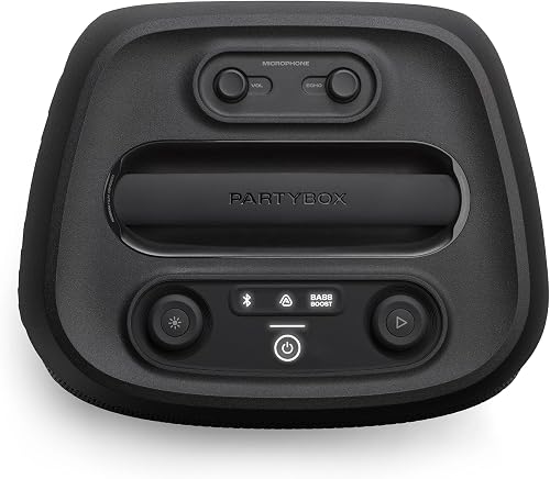 JBL Partybox Encore 2, kabelloser Bluetooth Partylautsprecher mit Mikrofon, 15 Stunden Spielzeit, IPX4 spritzwassergeschützt, Pro Sound, AI Sound Boost und Auracast Multi-Speaker, Schwarz - 9