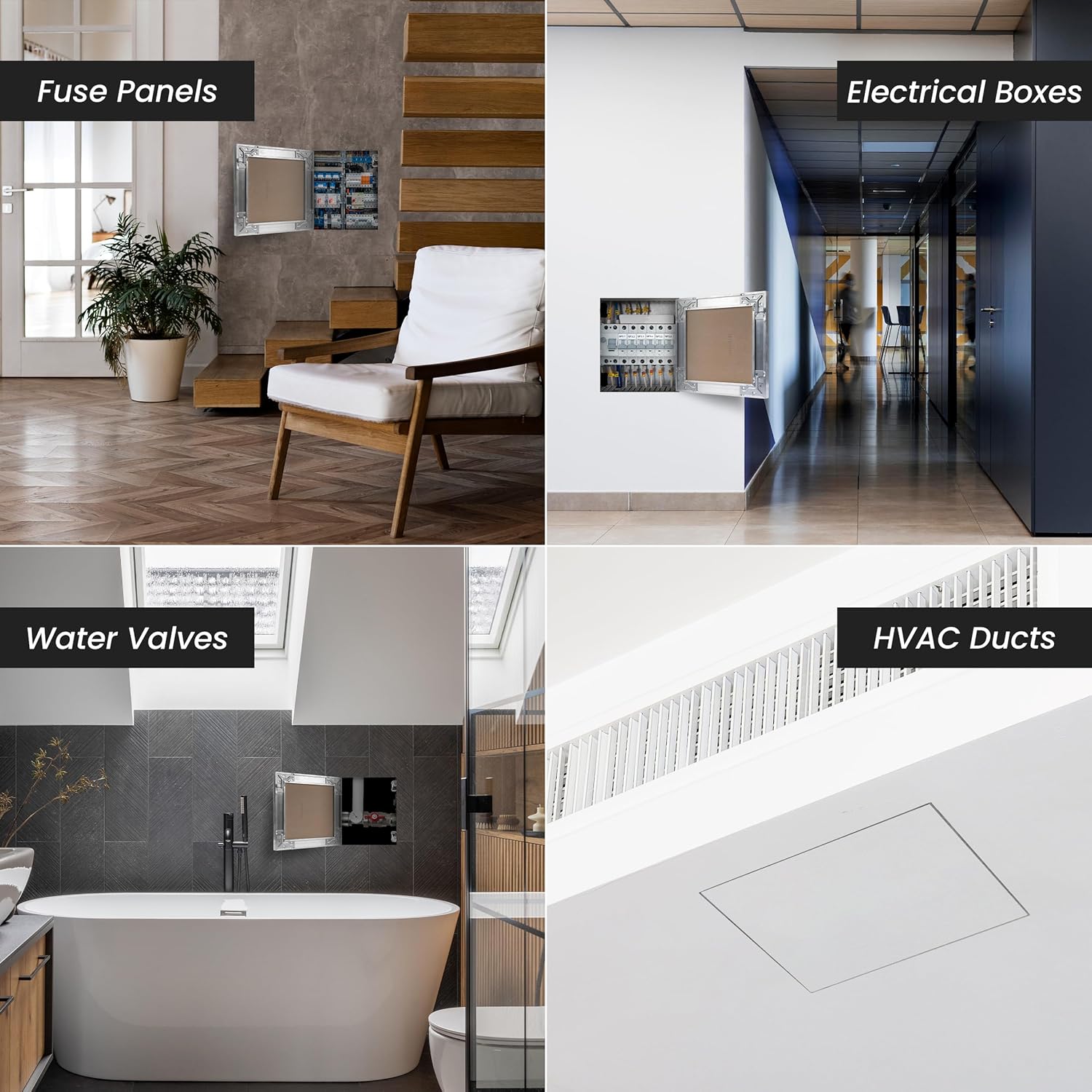 Repa Market 16 x 16 Inch Access Panel for Drywall with Aluminum Frame/Wall Hole Cover/Access Door Panel with Click Function – Heavy-Duty Service Hatch for Plumbing, Electrical, HVAC Access Door