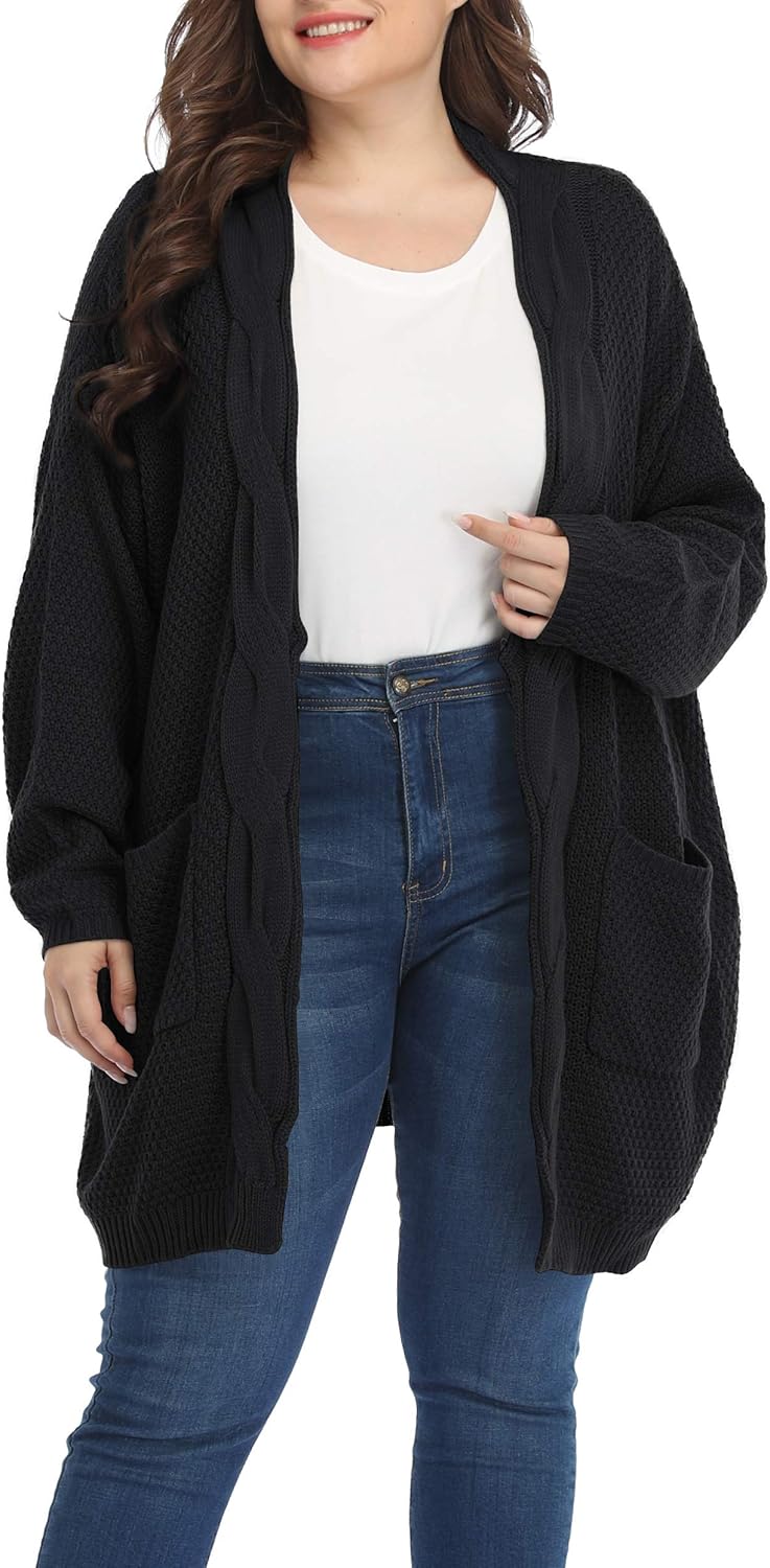 Shiaili Classic Plus Size Sweaters for Women Oversized Long Cardigans - Image 2