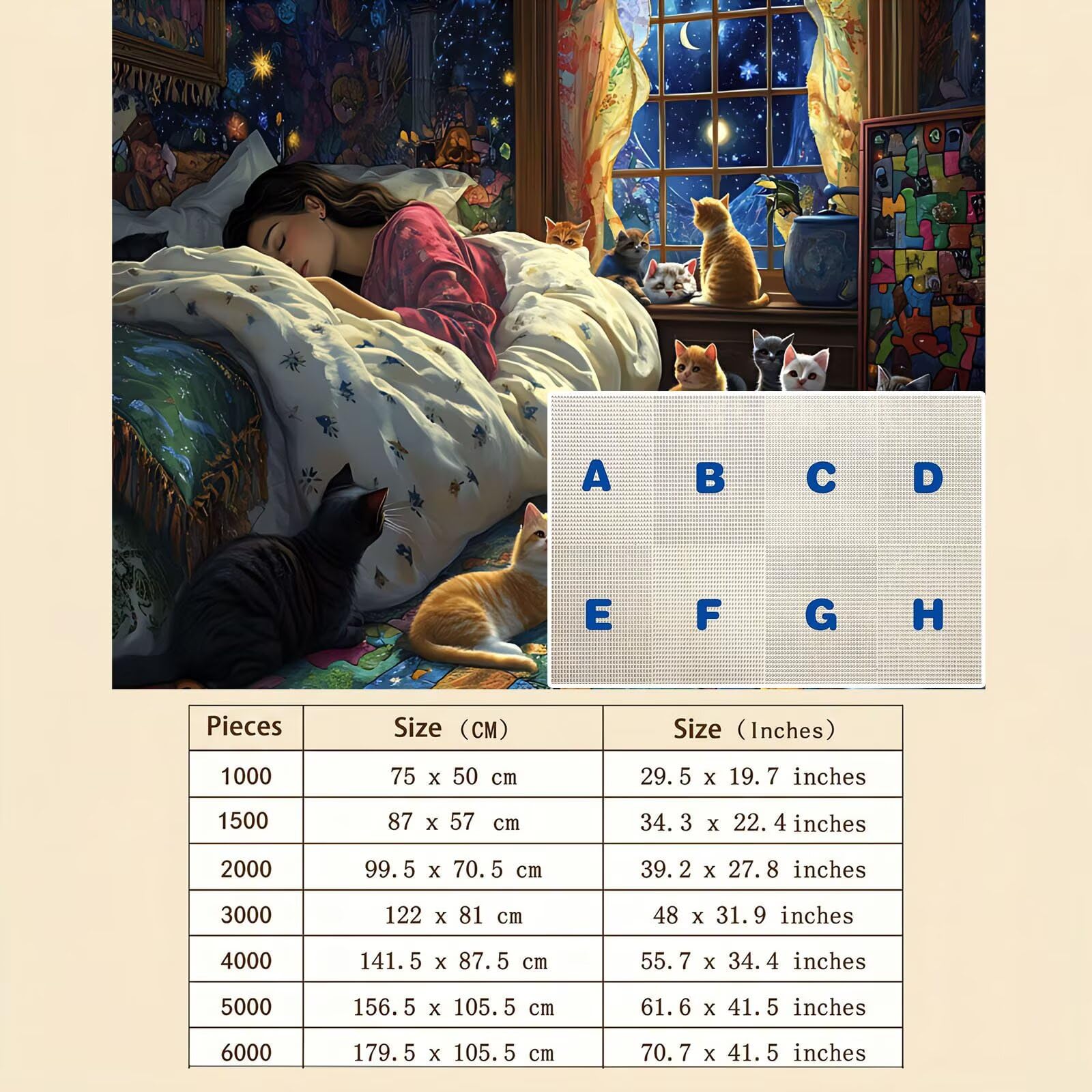 gatto ragazza Puzzle 4000 Pezzi per Adulti, Puzzle in Legno - Collezione Classica con Poster Incluso - Sfida di Concentrazione e Passatempo Antistress, Gioco Educativo per Famiglia, 141 x 87 cm f0-695