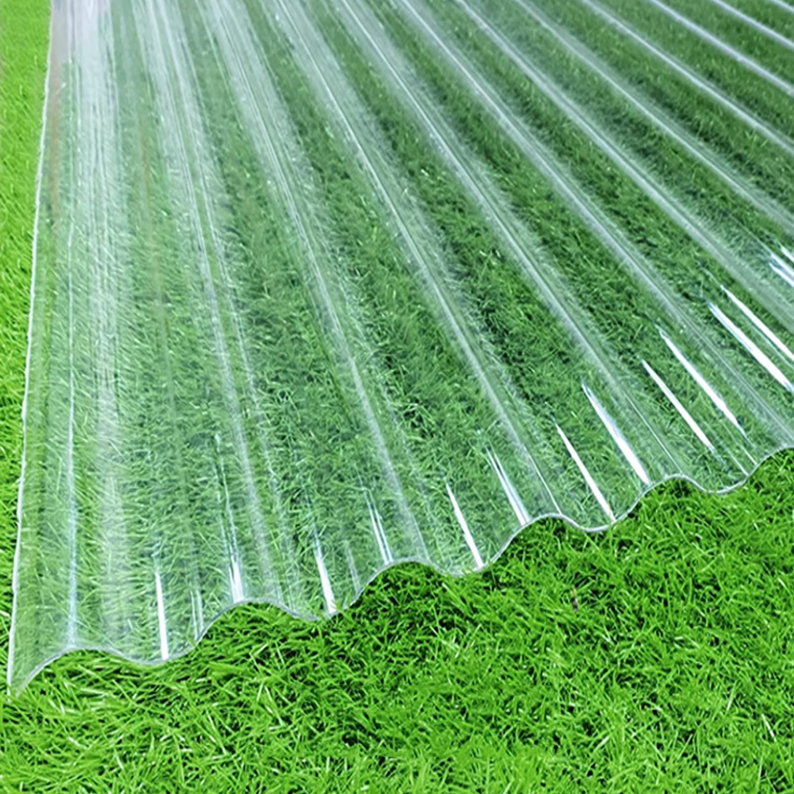 Clear Corrugated Roofing Sheets,1.5mm Thick FRP Daylighting Plate,Garden Storage Shed Roof Sheet,Greenhouse Roof Panels,Cladding Walling Sheeting,Water,UV-Ray,Dustproof (0.9x1.4m/35x55in,2 Pcs)