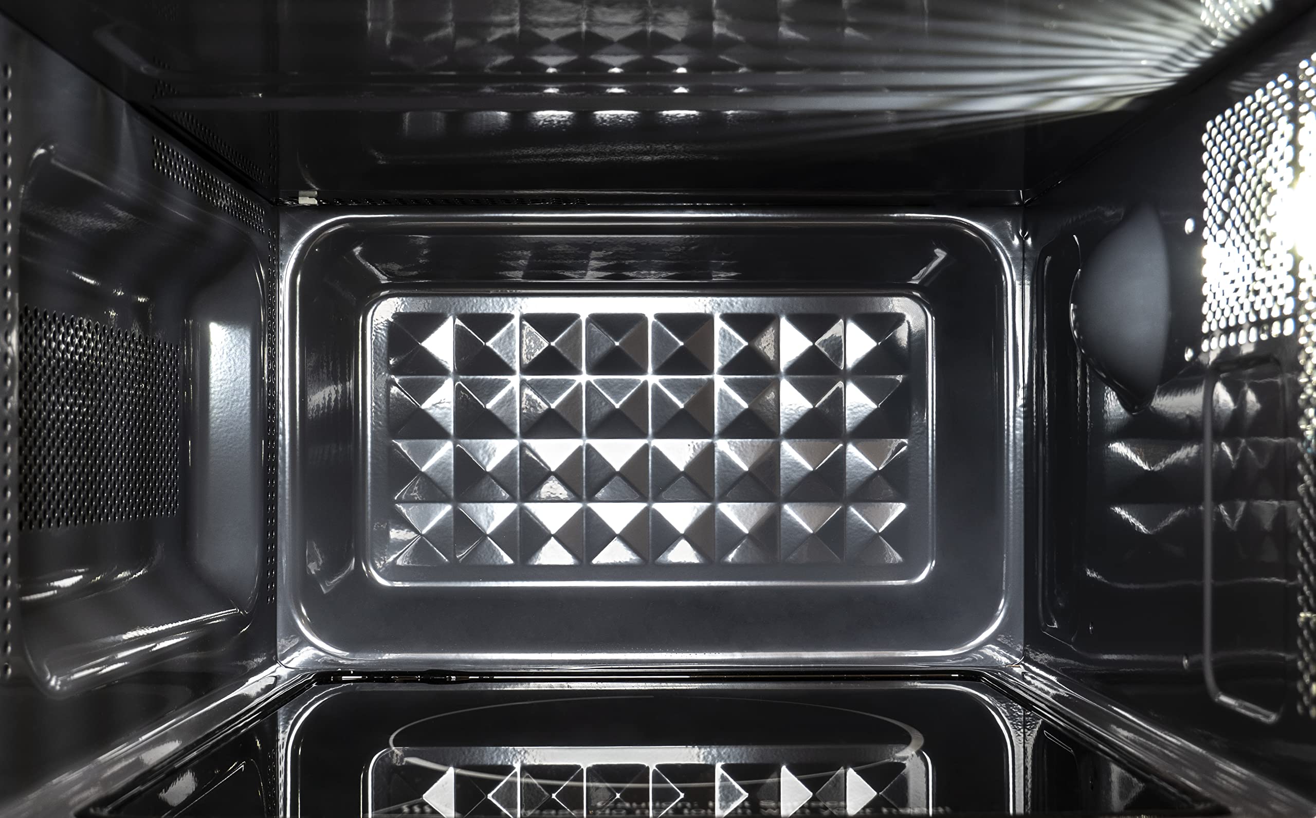INFINITON MW-F102 - Microondas, Negro, 20L, 700W, Control digital, Función Defrost, Interior cerámico, Puerta de cristal, Sistema sin plato giratorio