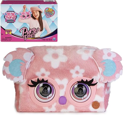 Purse Pets, Print Perfect Bamboo Boo Koala, juguete interactivo para mascotas y bolso cruzado para niños, más de 30 sonidos y reacciones, bolso de
