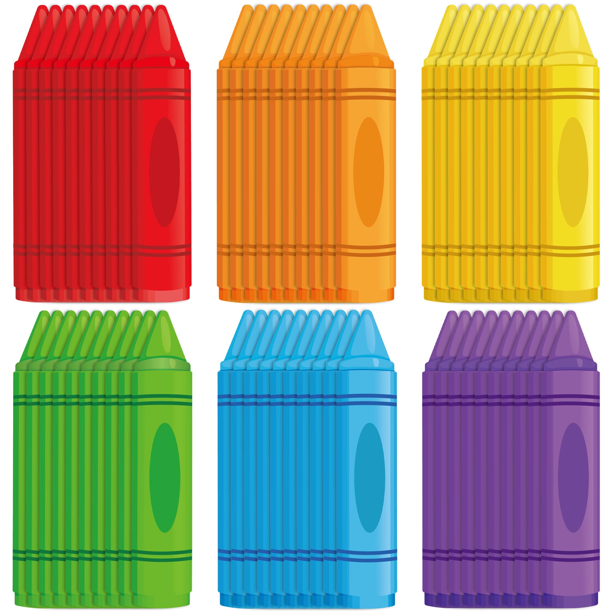 60 Pcs Colorful Crayon Cutouts Crayon Bulletin Board Cutouts Back to School Name Tags Colorful Crayons Paper Cutout Classroom Decor with Glue Points for School Classroom Bulletin Board Wall Decor