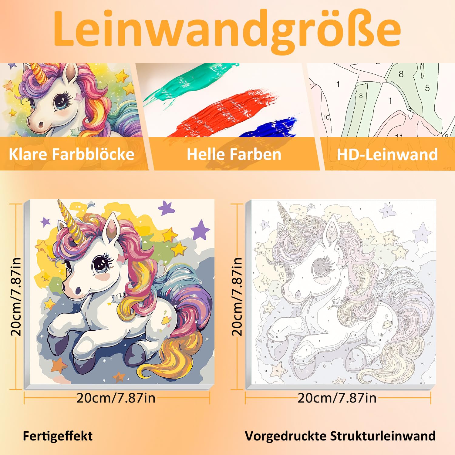 Painting by Numbers Children with Frame, Unicorn Painting by Numbers Children from 5 6 7 8 9 10 Years - Image 2
