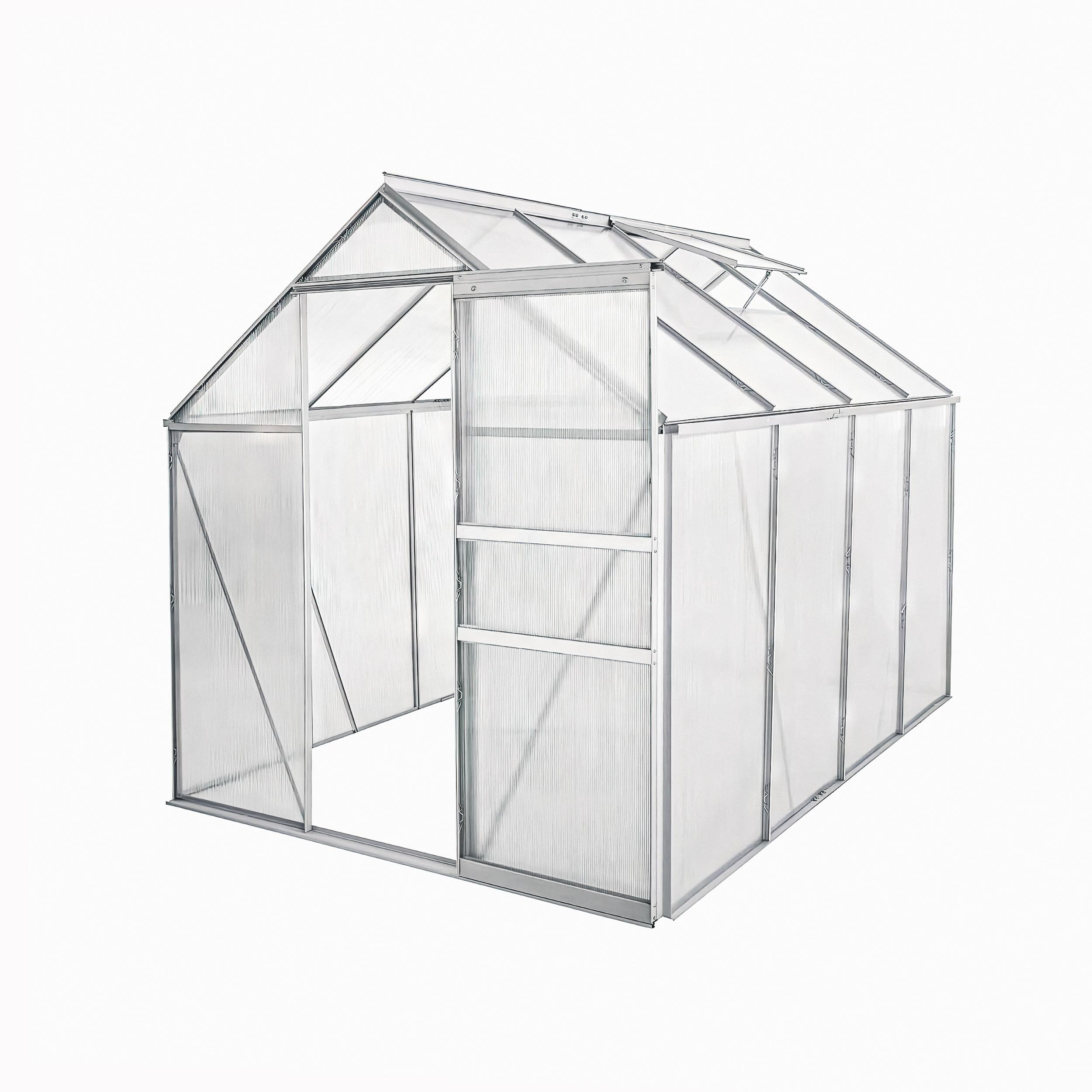 Aluminium Gewächshaus 250 x 190 cm - 4,75 m² - 4mm Platten - Robust, Winterfest & Vielseitig Nutzbar - Ideal für Tomaten, Kräuter & Jungpflanzen - Einfacher Aufbau, ohne Fundament