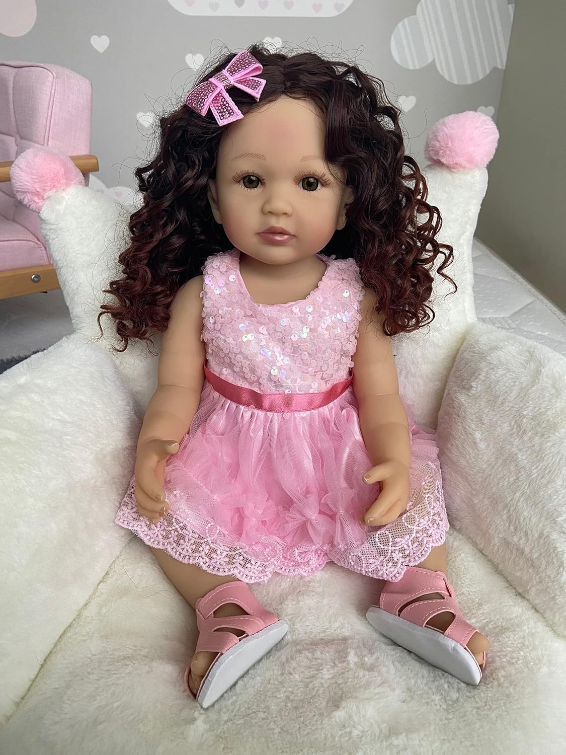 Get Cheap Price Zero Pam Realistic 22 inch 55 cm Alive Reborn Baby Doll Lifelike Caucasian Child Handmade Full Body Soft Vinyl Doll Anatomically Correct Toddler Girl Doll
