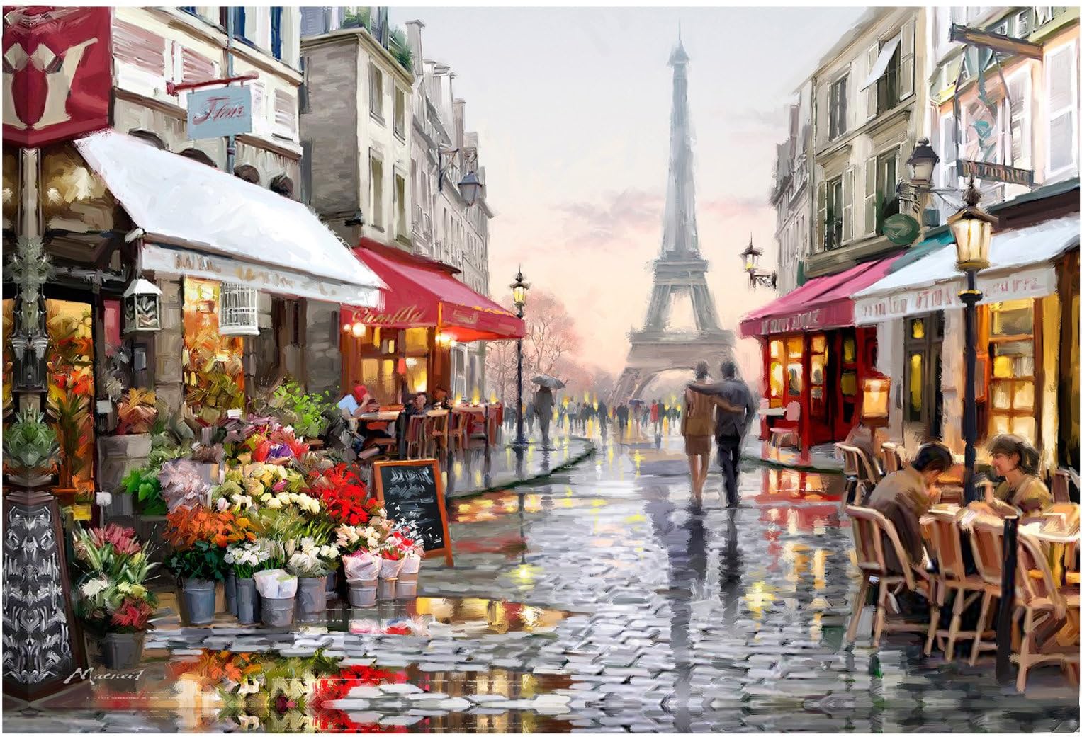 DIY Paint by Numbers Kit for Adults, Kids Beginner - Paris Street 16"x20"