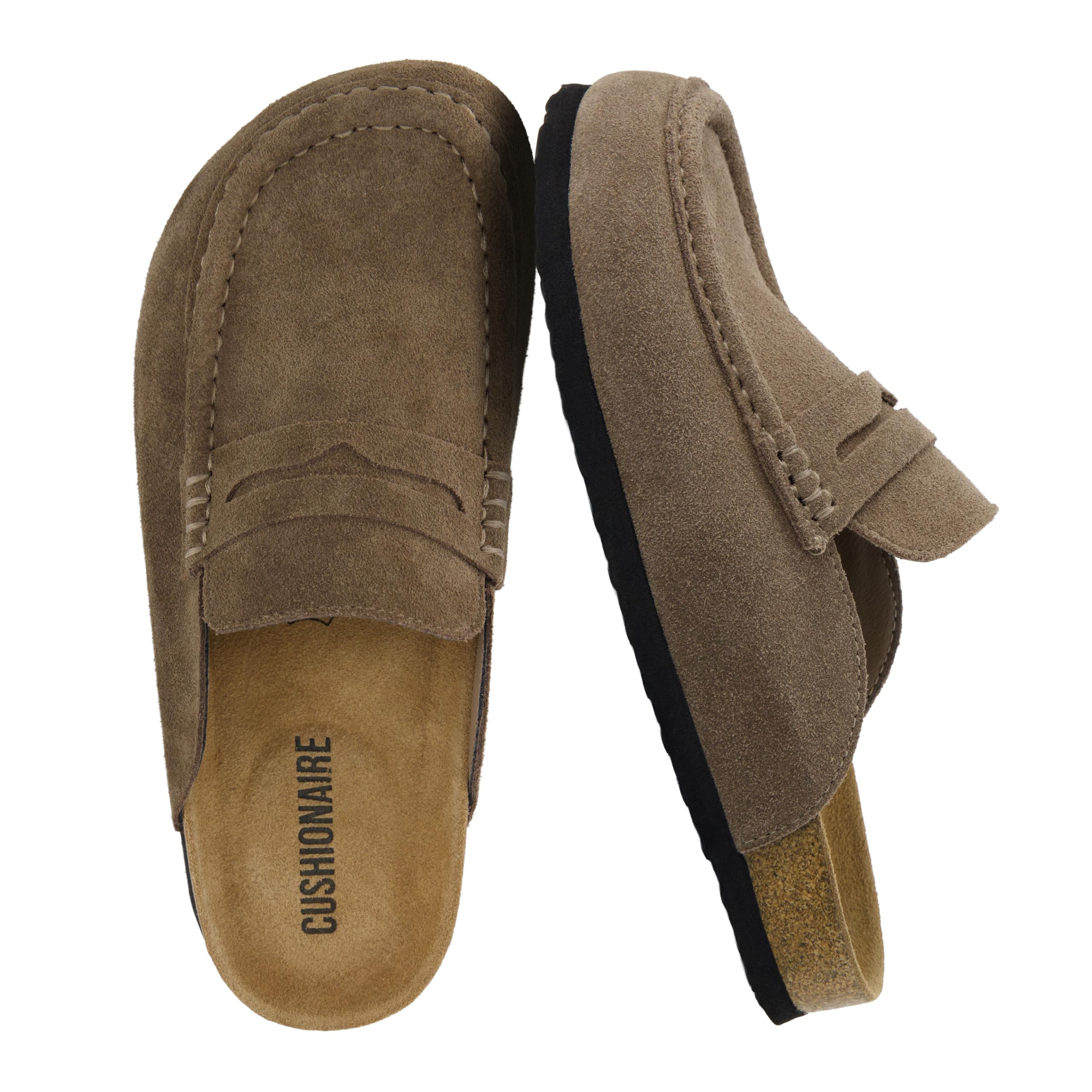 Fondu Genuine Leather Mule Clogs for Women, Comfortable Slip On Womens Shoes with Penny S…