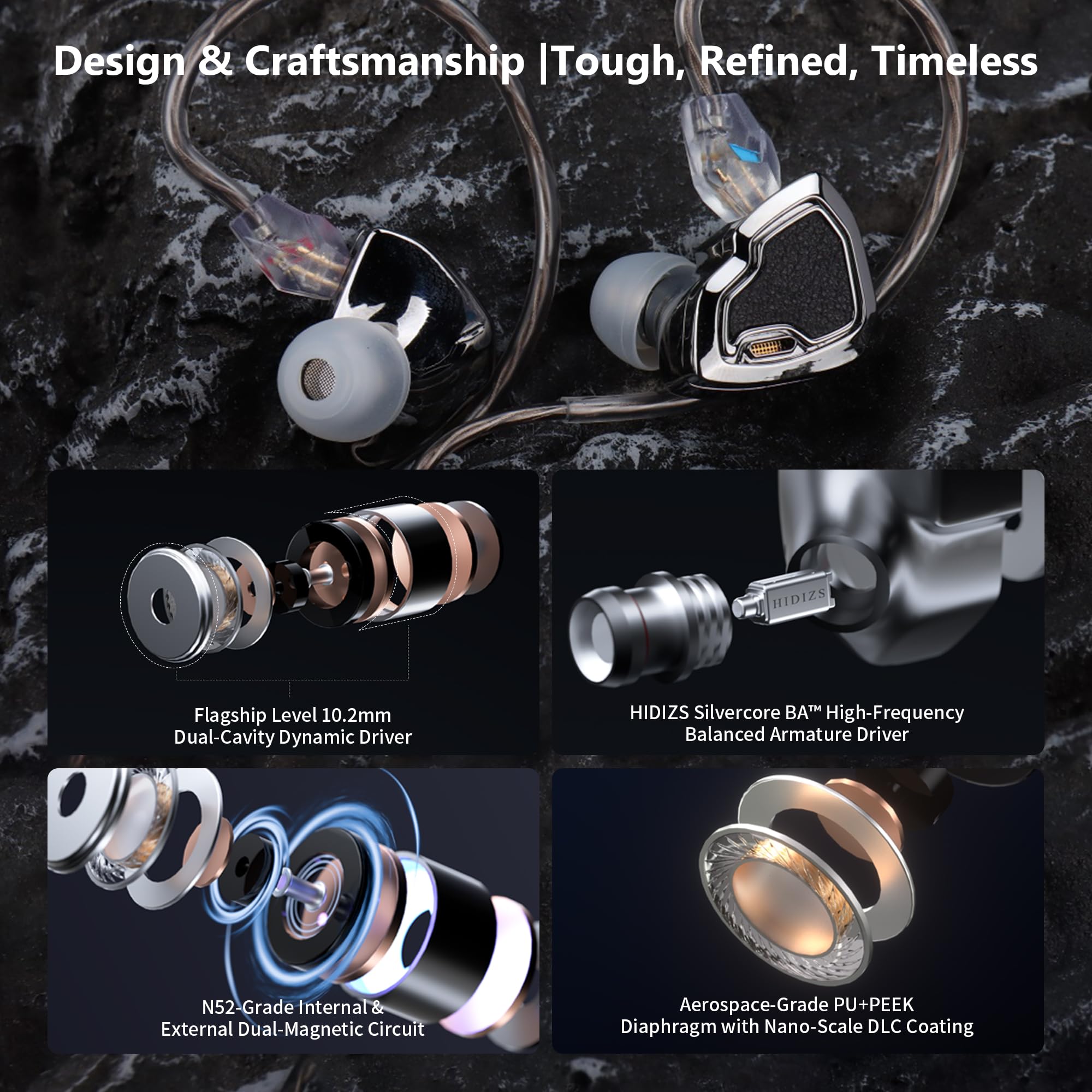 Amazon.co.jp: HIDIZS MS2 PRO イヤモニ｜亜鉛合金ボディ&人工皮革