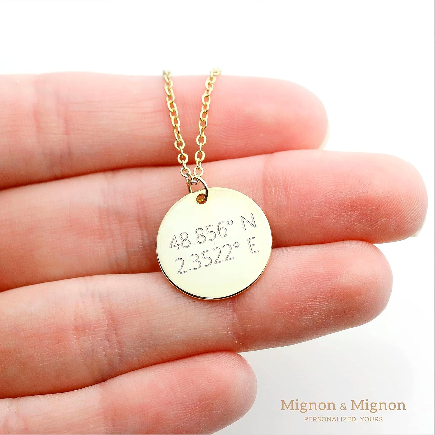 MignonandMignon Inspirational Coordinate Monogram Necklace Gift for Women College Graduation - LCN-2I