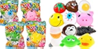 JA-RU Squishy Splat Ball (4 Toys Assorted) Squishy Dumplings Easter Baskets Stuffers for Kids. Stress Balls for Work. Sensory Pre Teen Toys. Bulk Splat Balls. New2-5303-4p