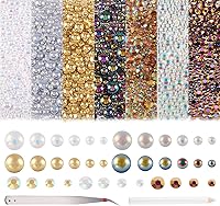 Vista 16 de Craftdady 5500 diamantes de imitación de cristal facetado de 0.079 pulgadas, 11 colores puntiagudos en la parte posterior, piedras natales