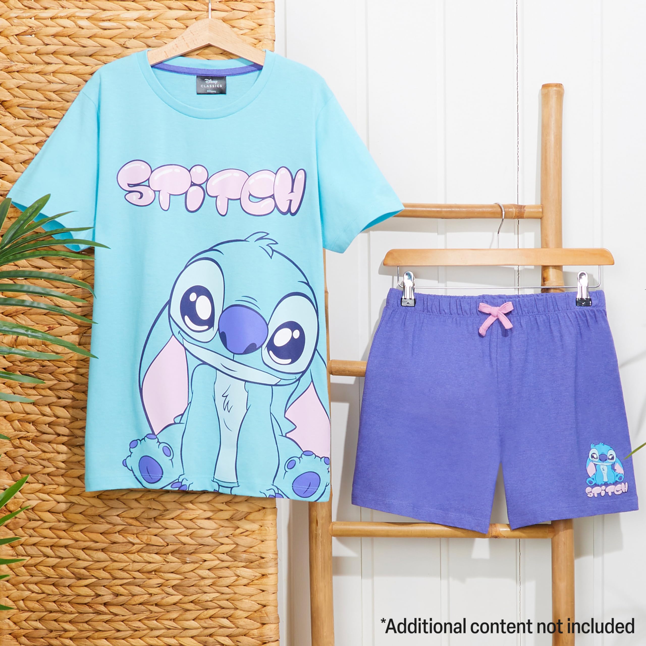 Disney Stitch Dziewczęce krótkie piżamy, przytulna, oddychająca odzież codzienna - prezenty Stitch