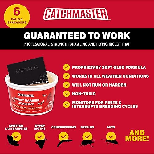 Miniatura 2 de Catchmaster Kit de bricolaje de barrera de insectos para bandear árboles, 6 unidades, cubos de 15 onzas y esparcidor, trampas para moscas y