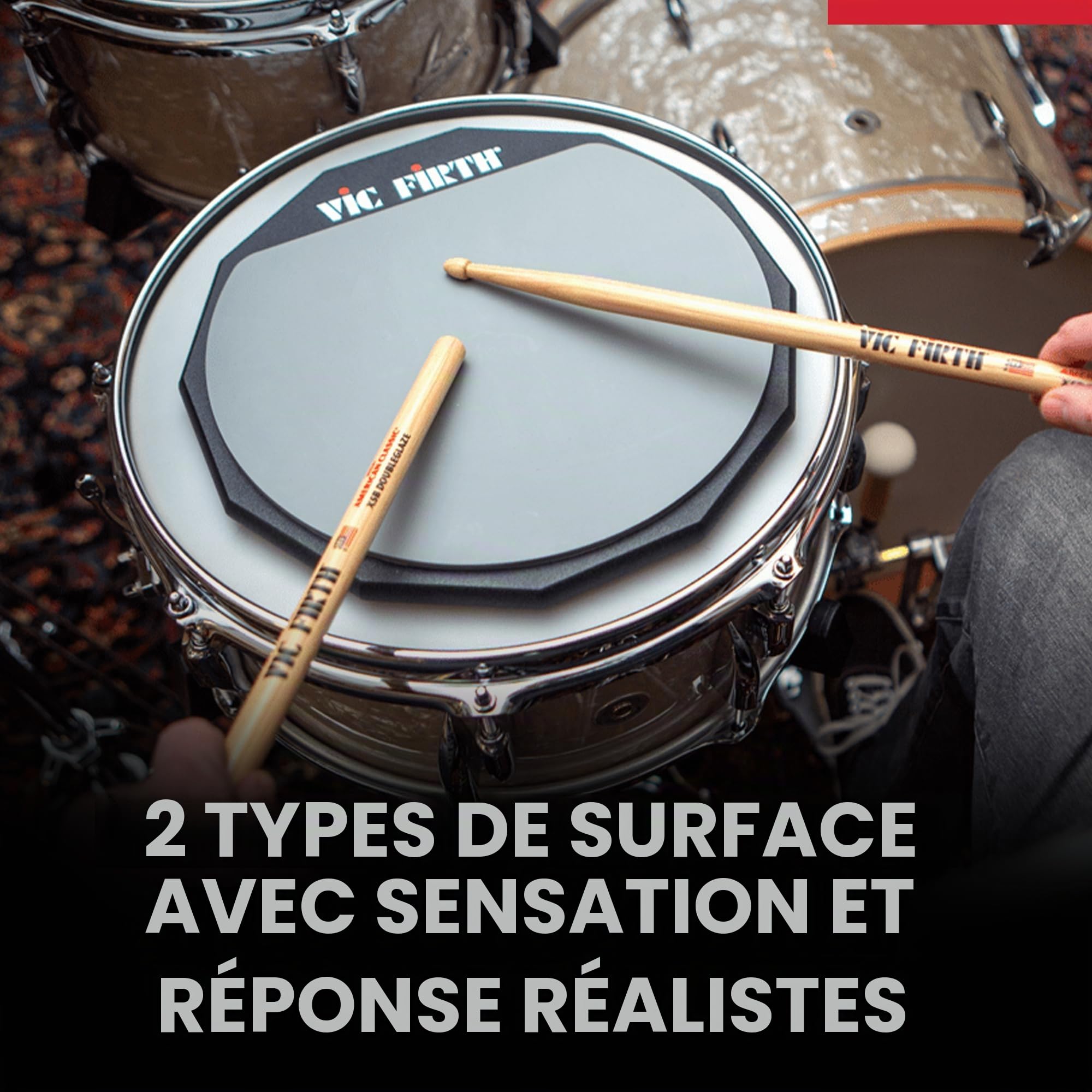 Vic Firth Pad d’Entraînement à Double Face 30,5 cm (12 inches)