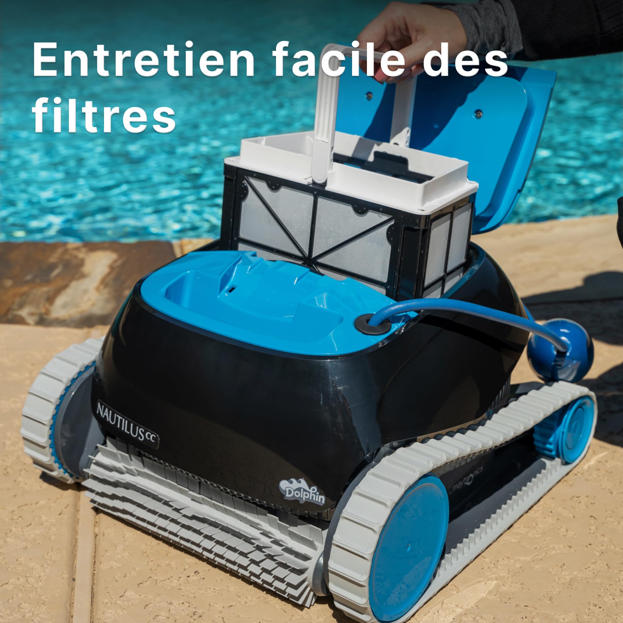 Dolphin Nautilus CC Aspirateur Piscine pour Piscine Hors-Sol Jusqu’à 10 m, Nettoyage Fond et parois, Économie énergie, Cycle de Nettoyage 120 Min