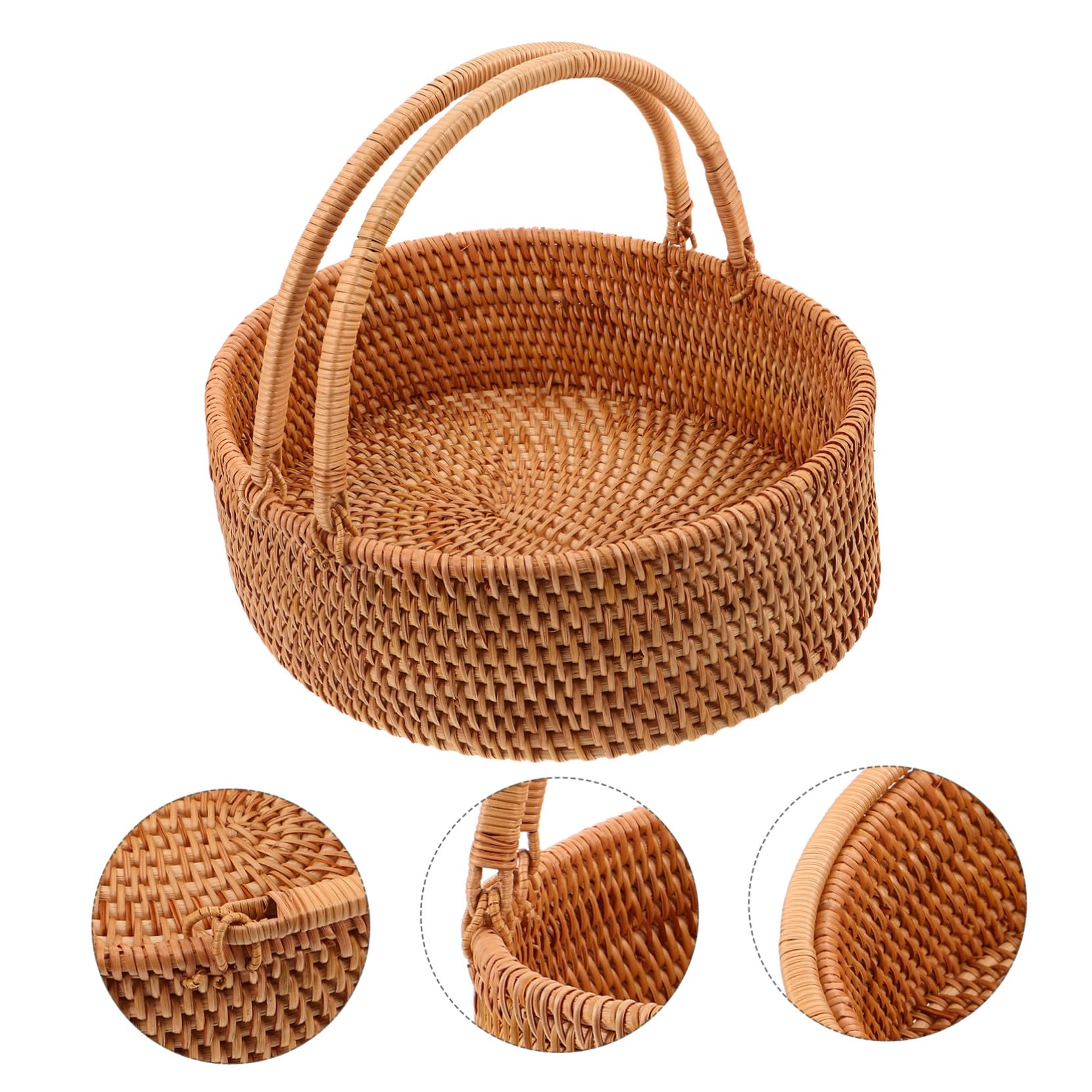 HANABASS Cestas De Almacenamiento De Cocina Cestos Almacenaje Cesta De Almacenamiento De Ratán Light Brown