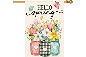AVOIN colorlife Hello Spring Welcome Garden Flag 28x40 Inch Double Sided Outside,...