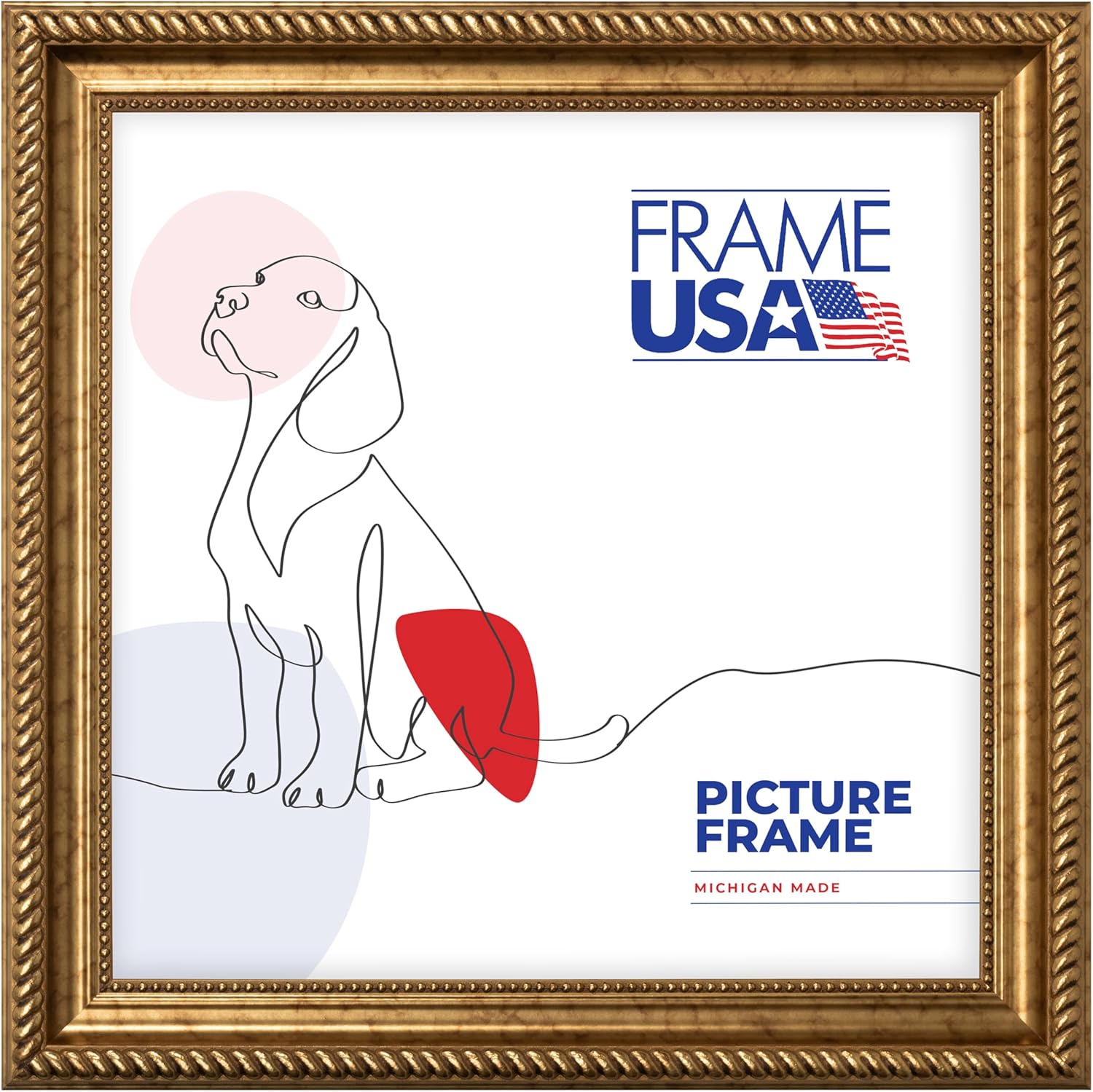 Frame USA 24x36 Picture Frame, Antique Gold, Napolean Series, Wall Hanging Frame with High Clarity Plexiglass