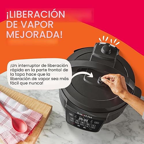 Miniatura 7 de Instant Pot 7.5QT RIO Wide, multicocina eléctrica 7 en 1, olla a presión, cocción lenta, arroz, vaporera, salteado, yogur y calentador, base ancha