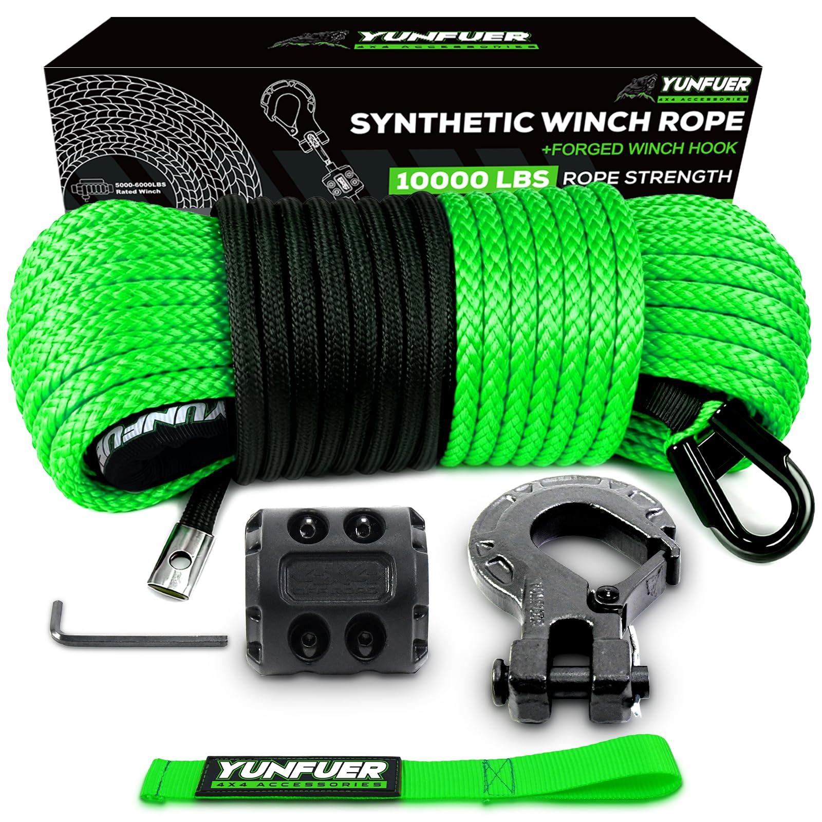 YUNFUER Synthetic Winch Rope