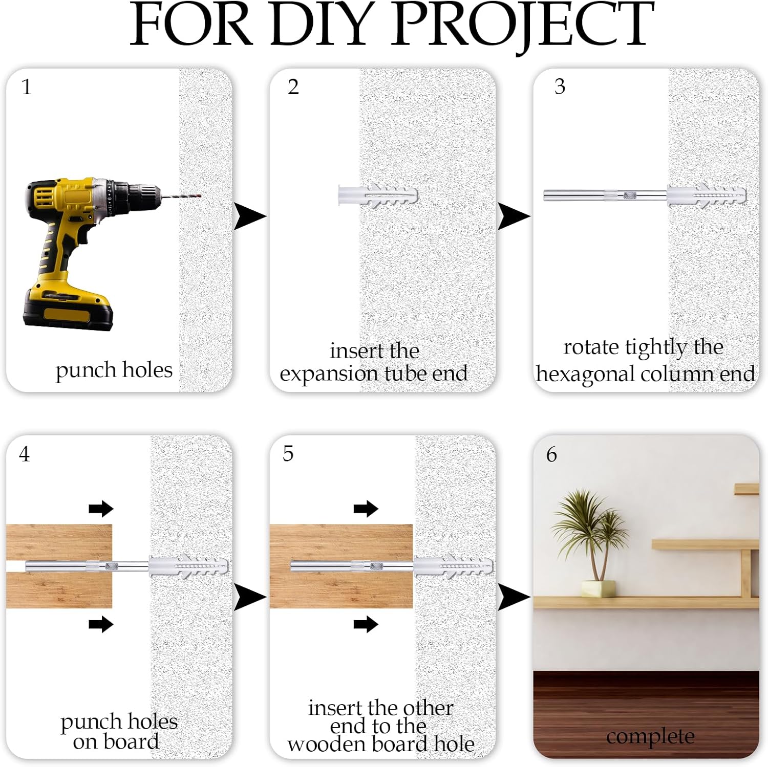 10 Pcs Floating Shelf Invisible Bracket Floating Shelf Supports Metal Blind Wall Mounted Support Hidden Fireplace Mantel Brackets for DIY, Shelving Mounting Hardware Included, 6.5 x 0.39 Inches