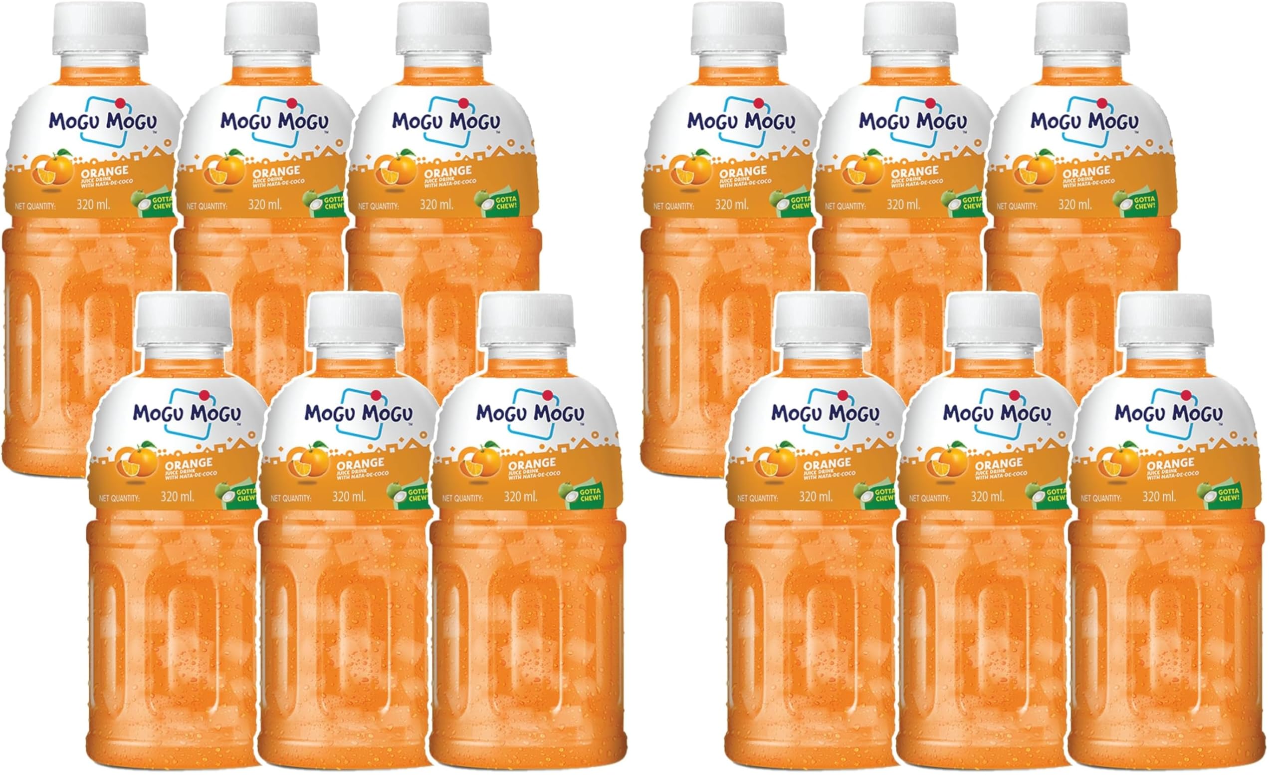 Mogu Mogu Orange Juice with Nata de Coco Jelly 320ml (Pack of 12