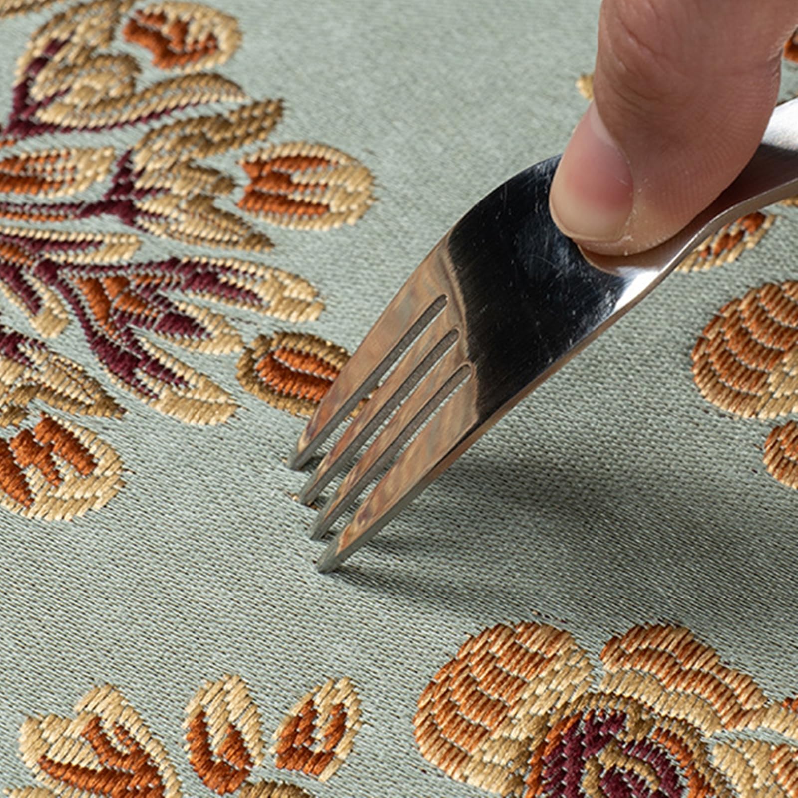 Tischläufer Landhausstil Polyester Leinen, Tischläufer Modern 35x260 cm, Nordisch Jacquard mit Floralem Muster und Quasten