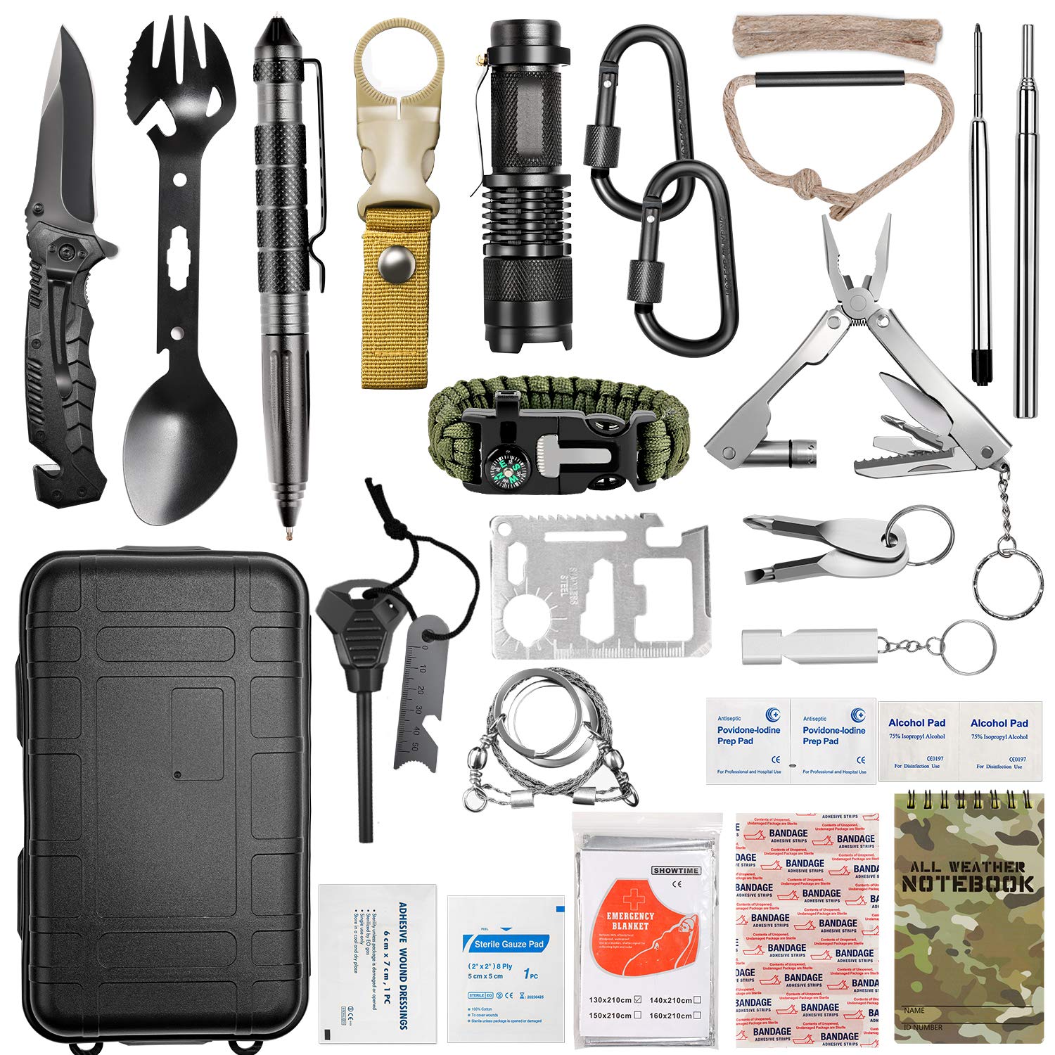 Gifts for Men Dad Husband, Survival Gear and Equipment Kit 37 in 1