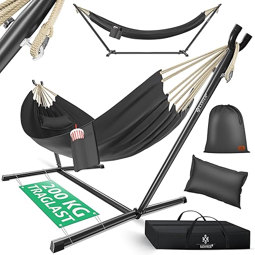 KESSER® Hängematte Lake mit Gestell, Doppel für 2 Personen, 200kg