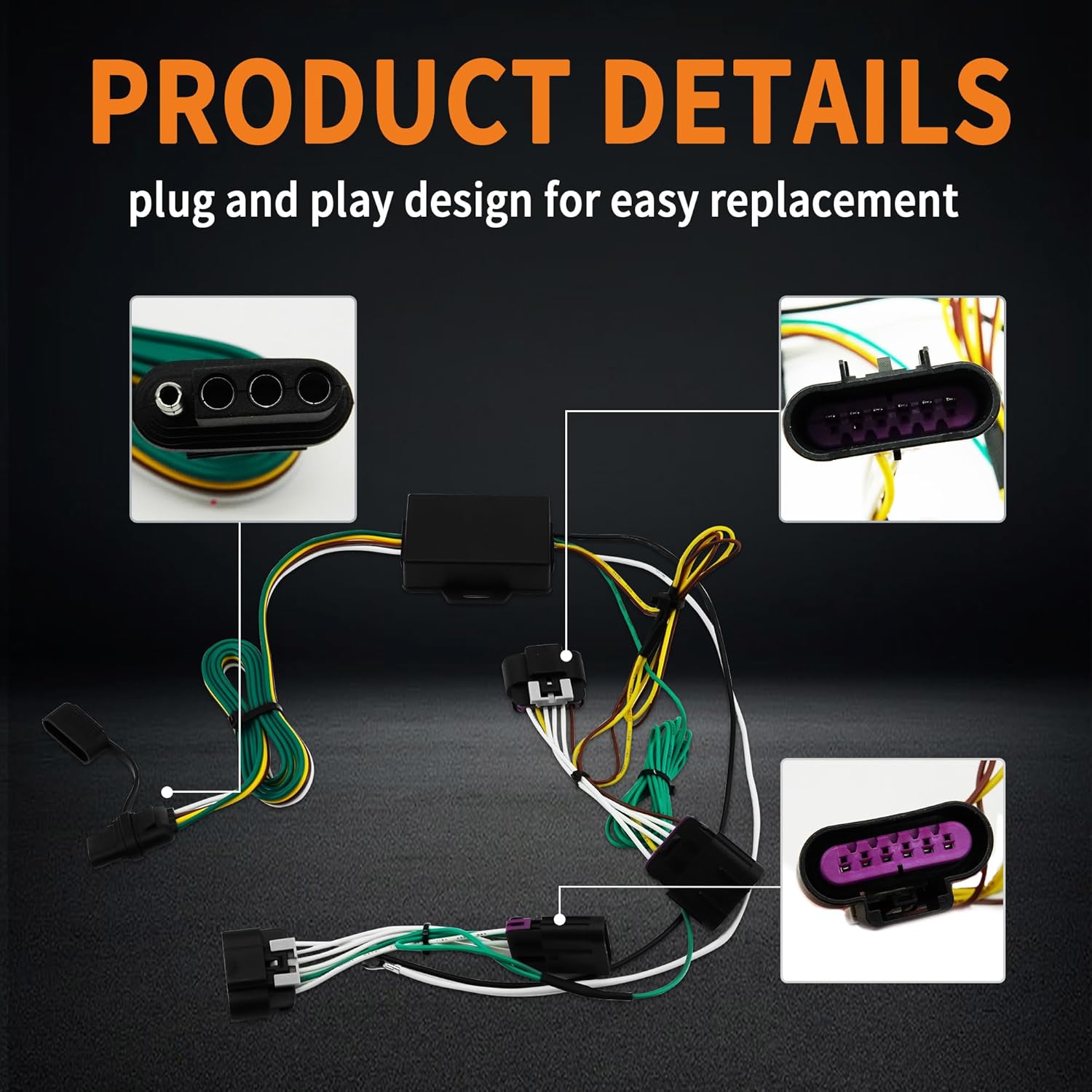 56336 Custom 4-Pin Trailer Wiring Harness for 2014-2025 Dodge Durango