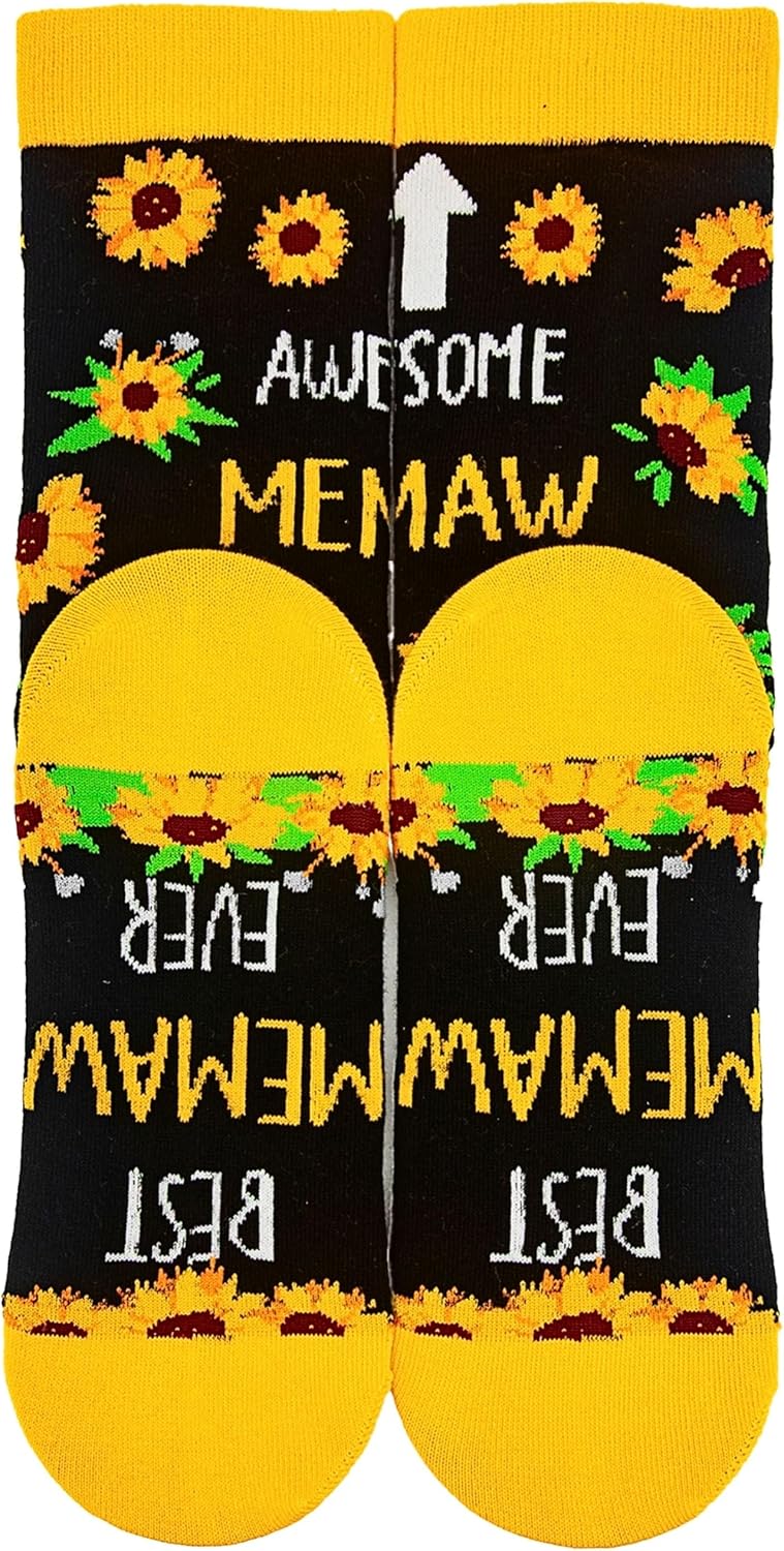 InnoBeta Memaw Gifts, Mothers Day Gifts for Memaw, One Size Crew Socks on Mother's Day, Christmas, Birthday - Image 6