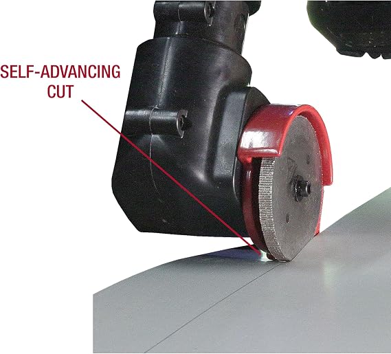 Malco TurboShear TSPC1 Rotary Panel Cutter Drill Attachment for Cutting Metal, Vinyl, Ribbed Roofing & Wall Panels Dual Cutting Wheels, 22-Gauge Capacity, Clean & Precise Cuts.