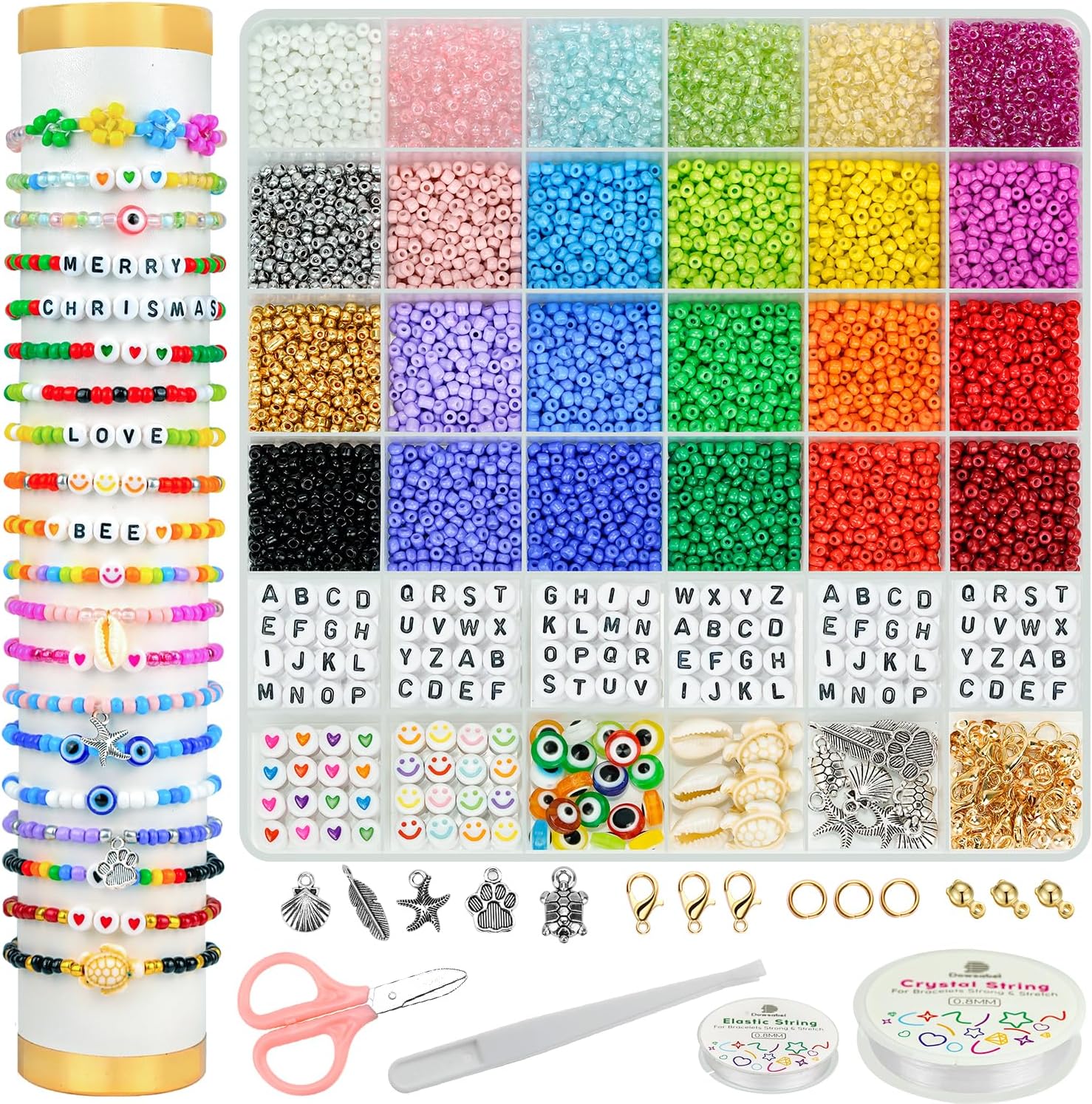 4000Pcs 4mm Glass Seed Beads Jewelry Making Kit, 24 Philippines Ubuy
