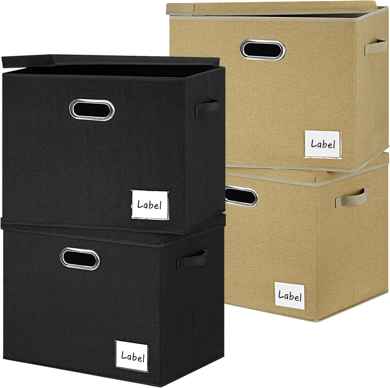 LHZK 4Pack Extra Large Storage Bins with Lids 16x12x12