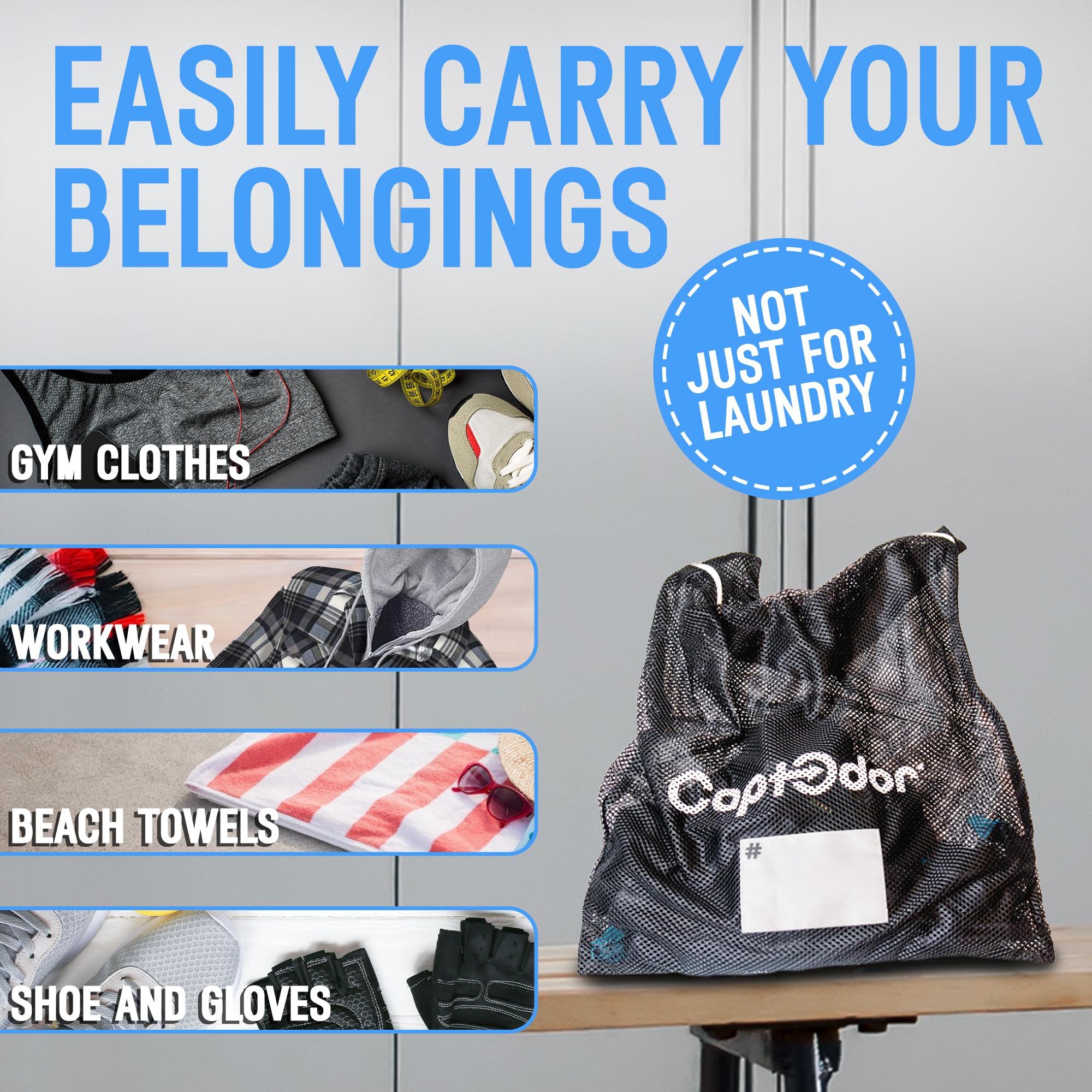 Captodor Bolsa de lavandería de alta calidad: bolsa de lavado de nailon duradera y protectora para ropa deportiva activa y equipos