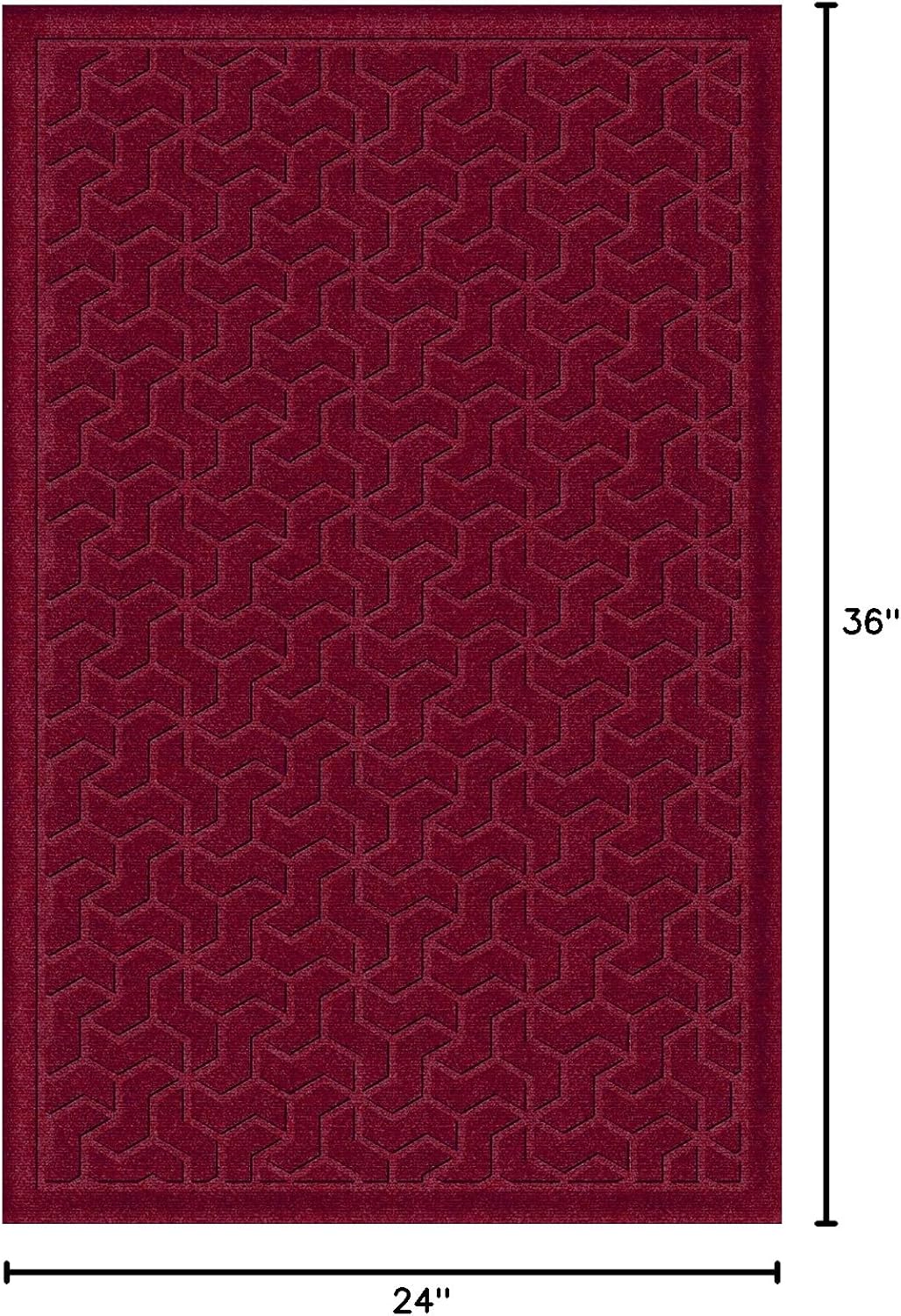 American Floor Mats Windmill Designer Red Black 2' x 3' Entrance Floor Mat with Gripper Backing