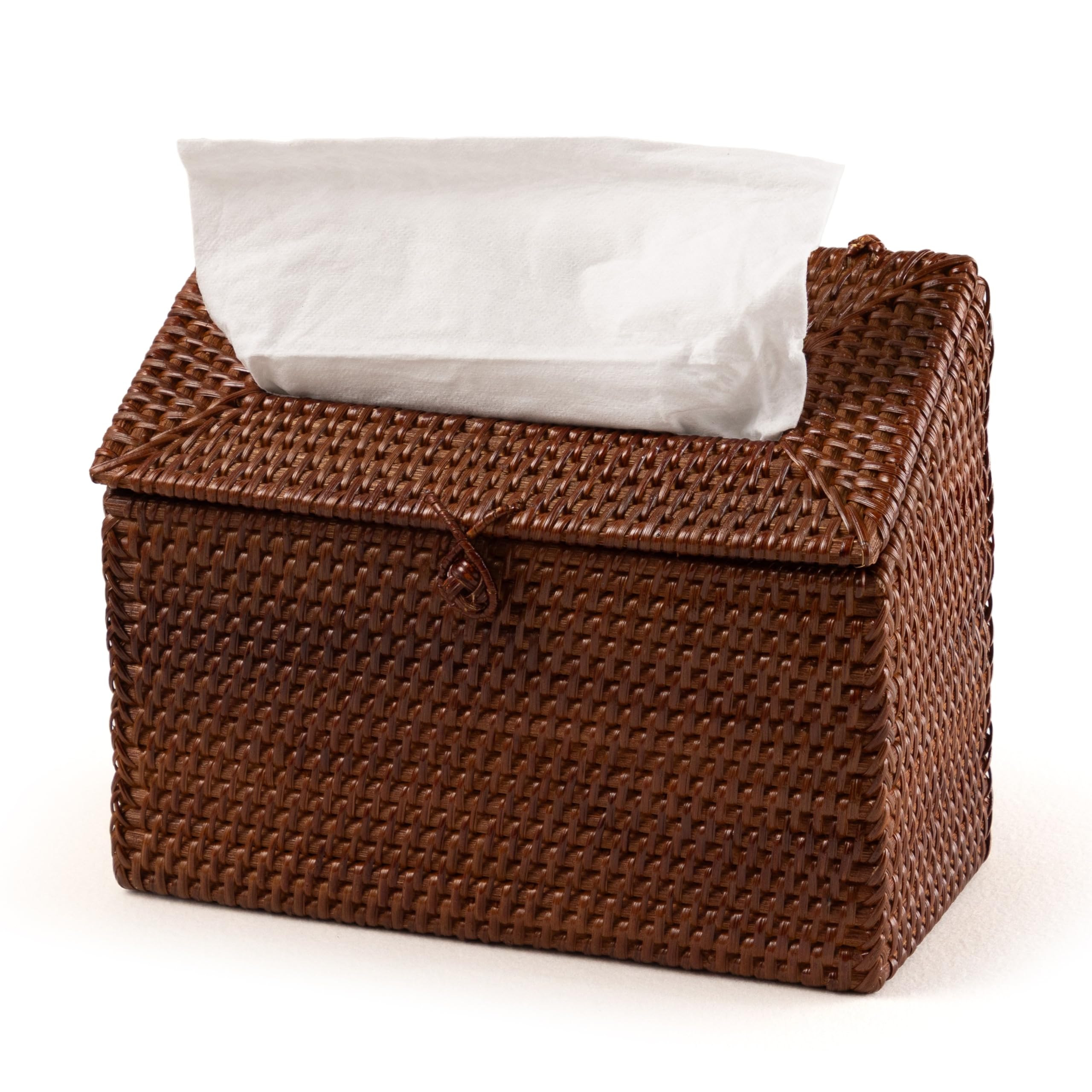 Nestory Rattan Hand Towel Box Cover for Kleenex Hand Towels, Brown