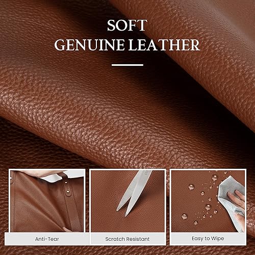 Miniatura 7 de befen Bolsa de cuero genuino para computadora portátil para mujer, bolsas de computadora de 15.6 pulgadas, bolsas de trabajo, bolso de hombro Marrón