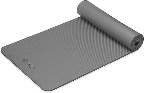 Vista 29 de Gaiam Essentials 2/5" Thick (10mm) Yoga & Pilates, Fitness & Exercise Mat with Easy-Cinch Carrier Strap Cushion Support For Fitness and Gym Workouts