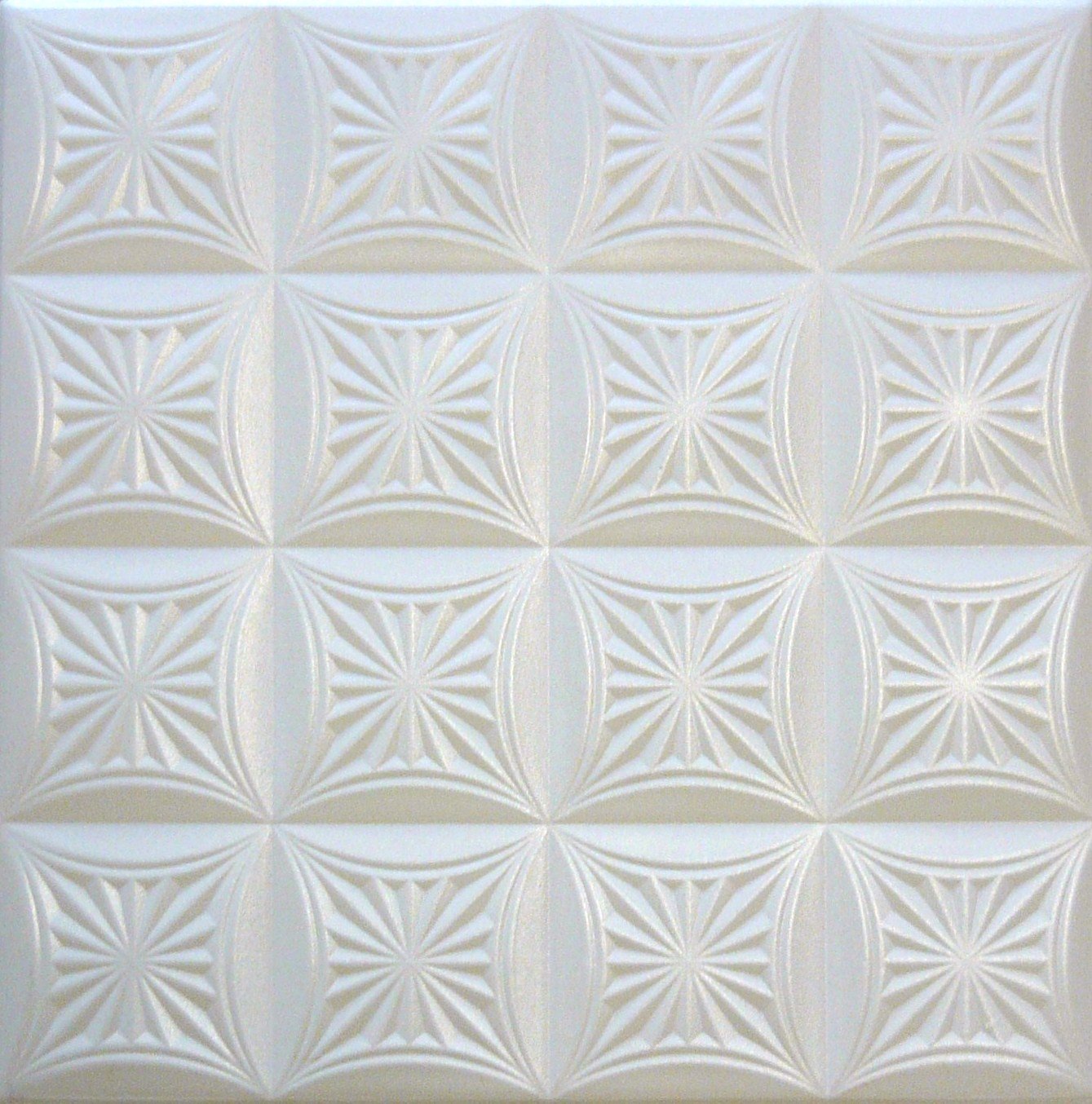 R40W 20 x 20 Tin Looking Styrofoam Glue Up White Ceiling Tile