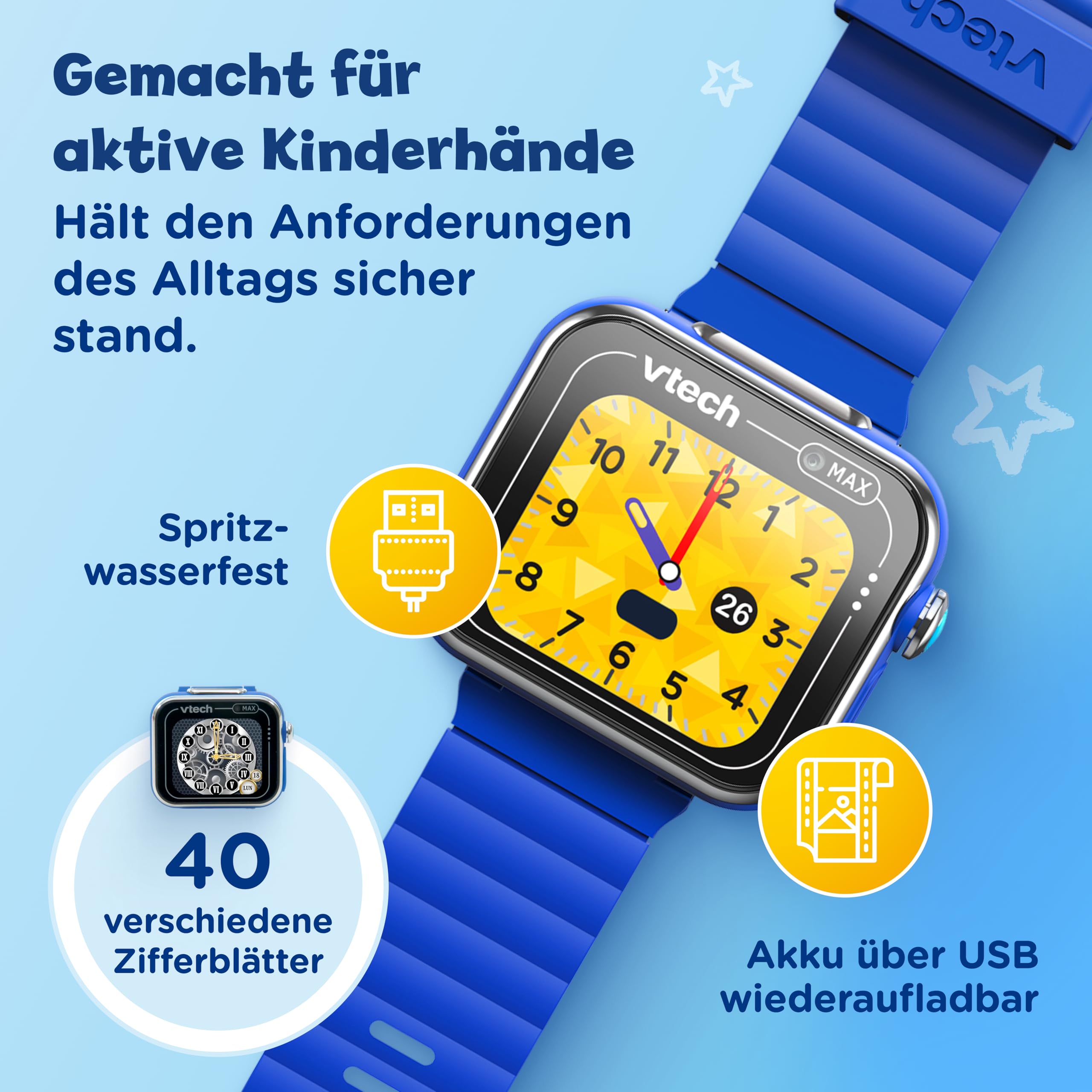 VTech KidiZoom Smart Watch MAX Blau - Kinder-Smartwatch