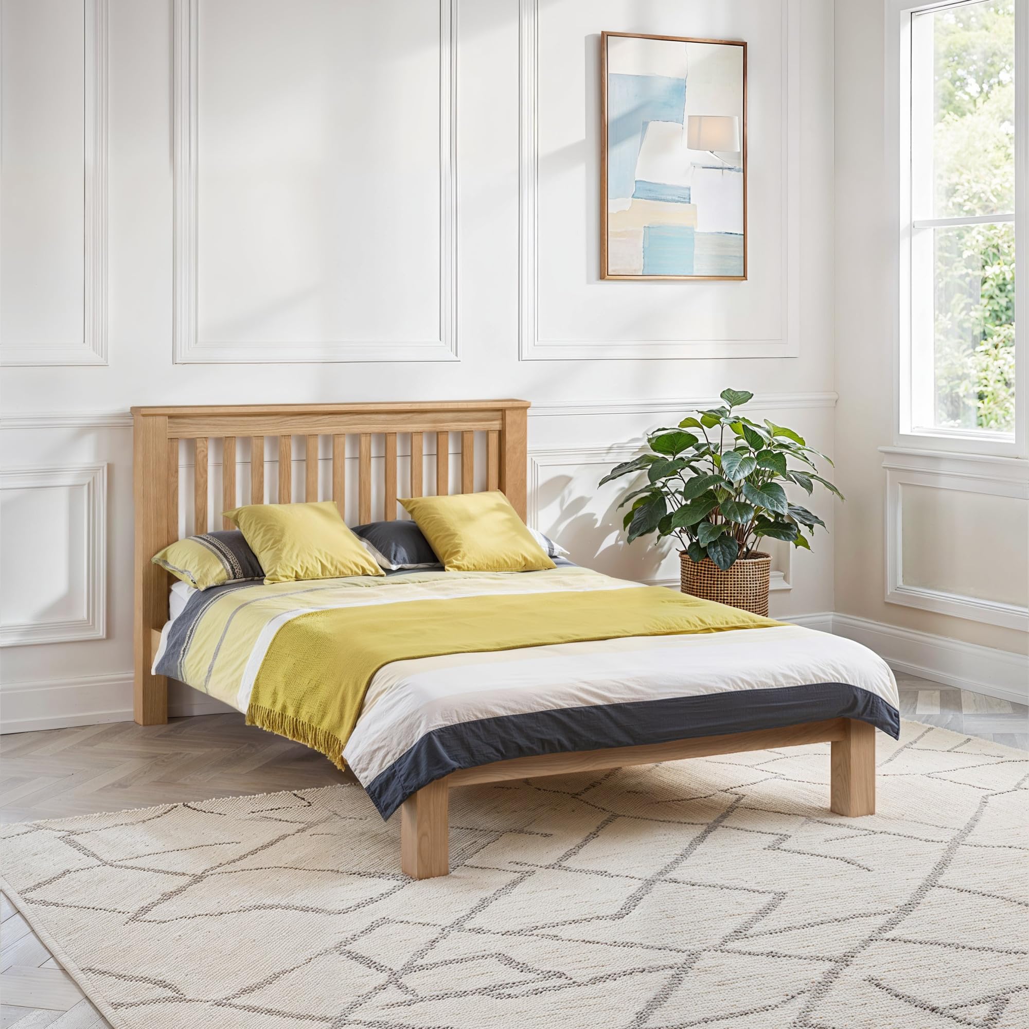 Julian Bowen Amsterdam Oak Bed Frame - Light Oak / Double