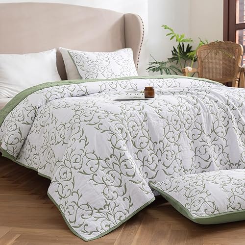 Miniatura 7 de mixinni Juego de funda de edredón de 3 piezas con diseño de árbol de palma, color azul Queen