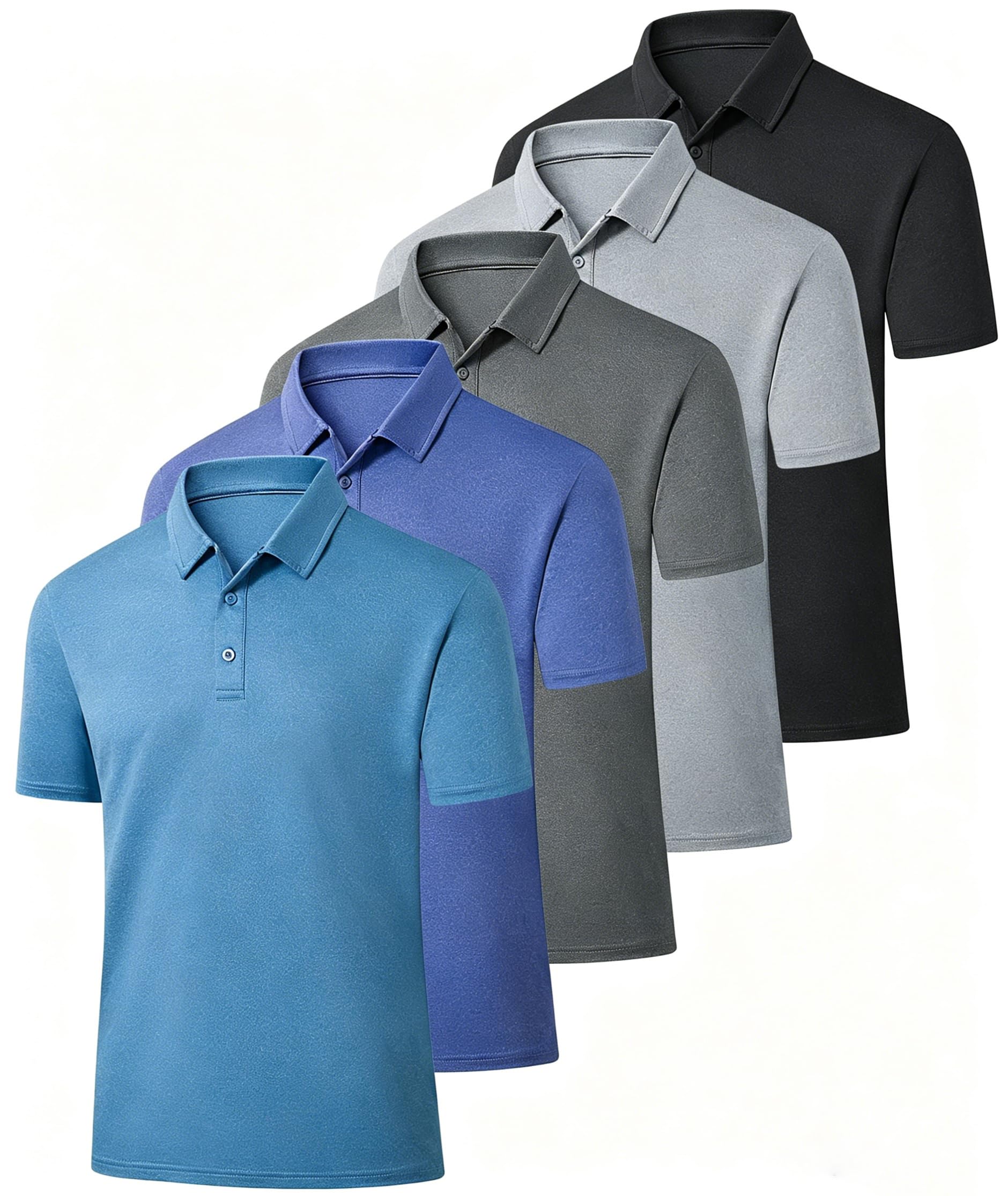 ZITY 5 Pack Mens Polo Shirts Short Sleeve