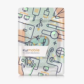 kwmobile Cover for Kobo Clara BW/Colour Case - eReader Cover with auto sleep funktion - Sleeping Owl with Turquoise/Brown/Mint