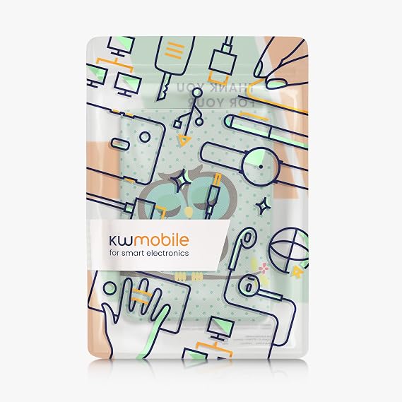 kwmobile Cover for Kobo Clara BW/Colour Case - eReader Cover with auto sleep funktion - Sleeping Owl with Turquoise/Brown/Mint